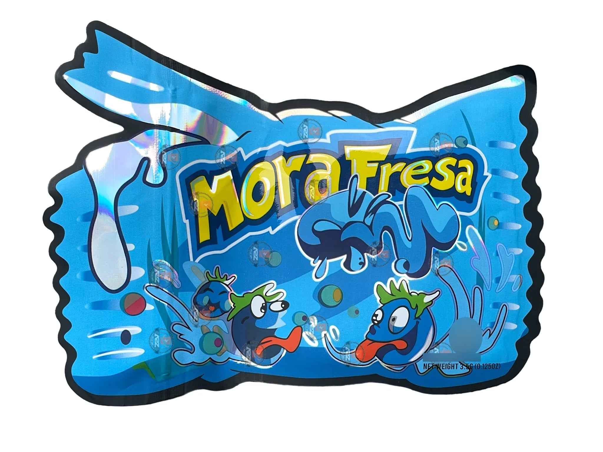 Mora Fresa Blueberry Fumi Cut Out Mylar Bags 3.5g Die Cut Holographic High Volume - Black Unicorn Hub