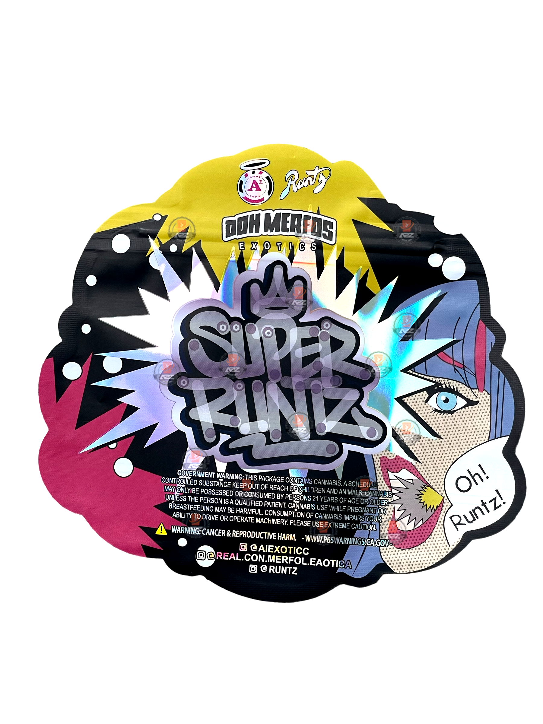 Don Merfos Super bag 3.5g Holographic Mylar bag