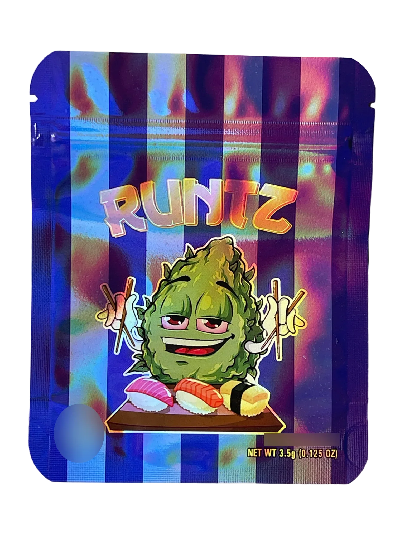 Sushi 3.5g Mylar Bag Holographic - Black Unicorn Hub