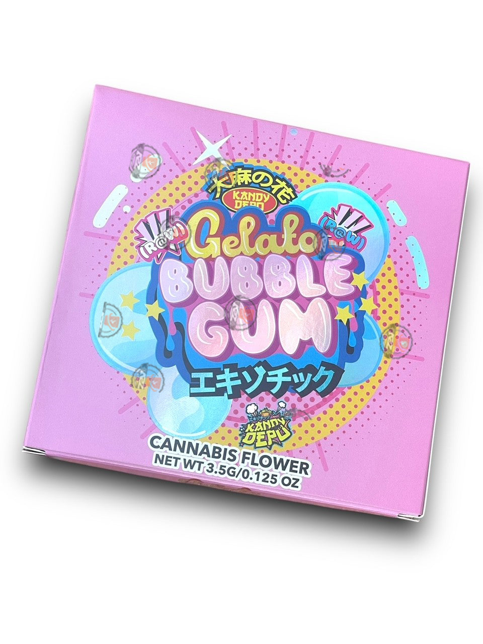 Kandy Depo Gelato Bubblegum Tape Mylar Bags with Boxes 3.5g Box Packaging Holographic