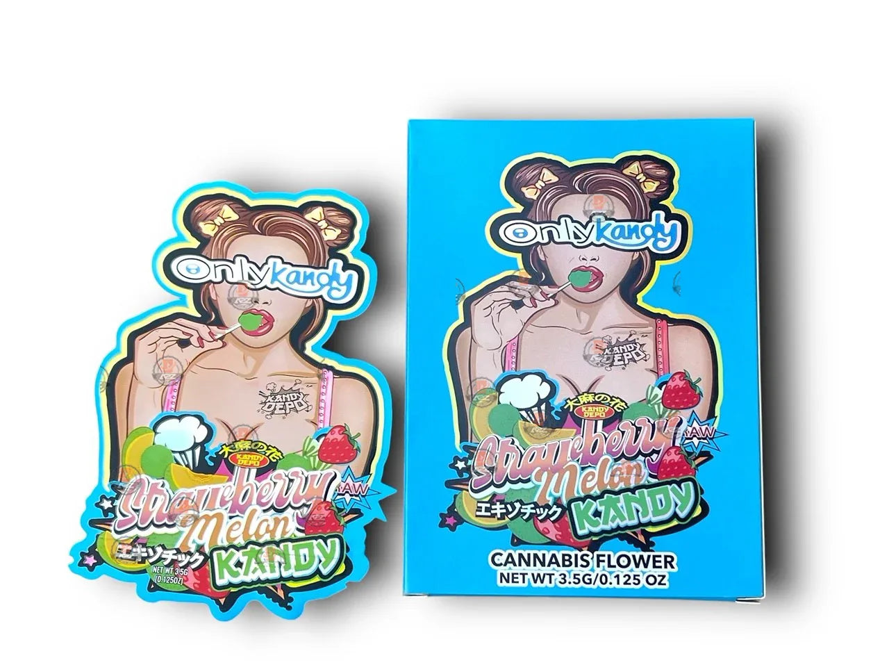 Only Kandy Strawberry Melon Kandy Mylar Bags with Boxes 3.5g Box Packaging Holographic - Black Unicorn Hub