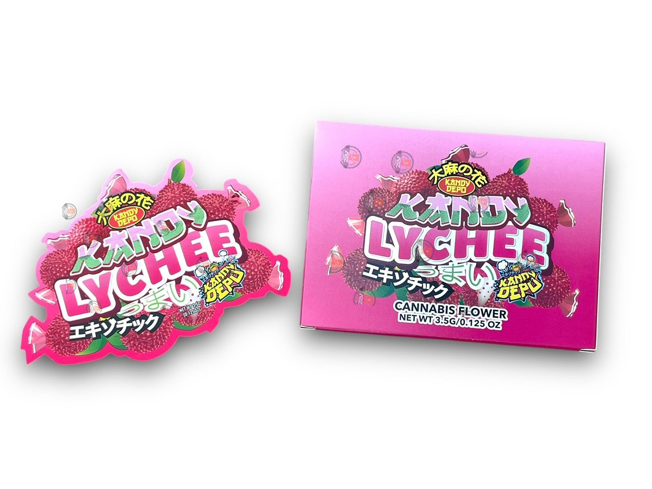 Kandy Depo Kandy Lychee Mylar Bags with Boxes 3.5g Box Packaging Holographic