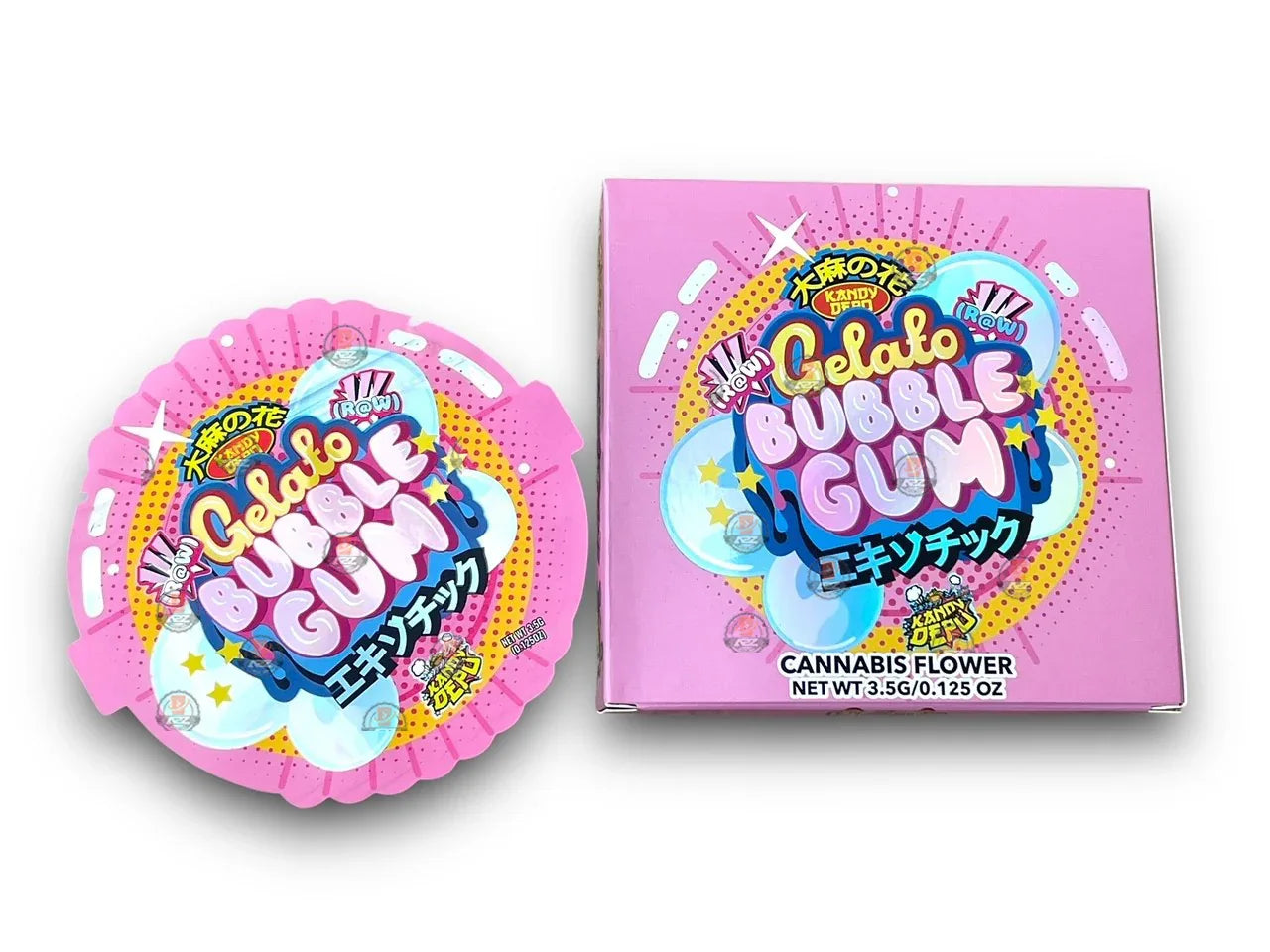 Kandy Depo Gelato Bubblegum Tape Mylar Bags with Boxes 3.5g Box Packaging Holographic - Black Unicorn Hub