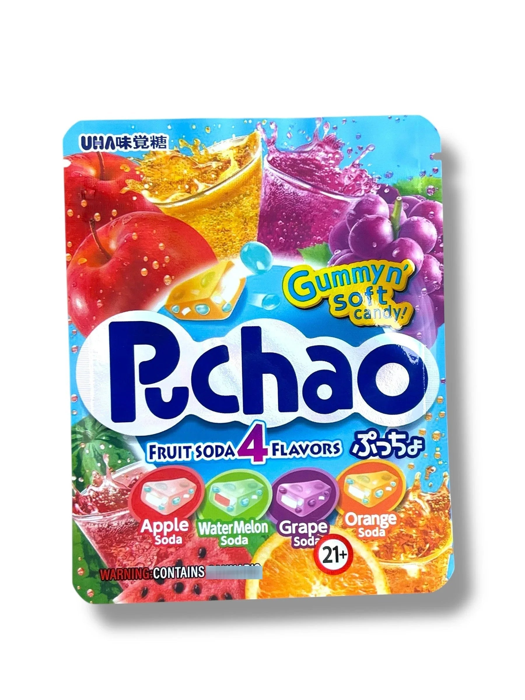 Puchao Fruit Soda 4 Flavors Edible Packaging 3.5g Mylar bags Gummy Soft Candy packaging only - Black Unicorn Hub