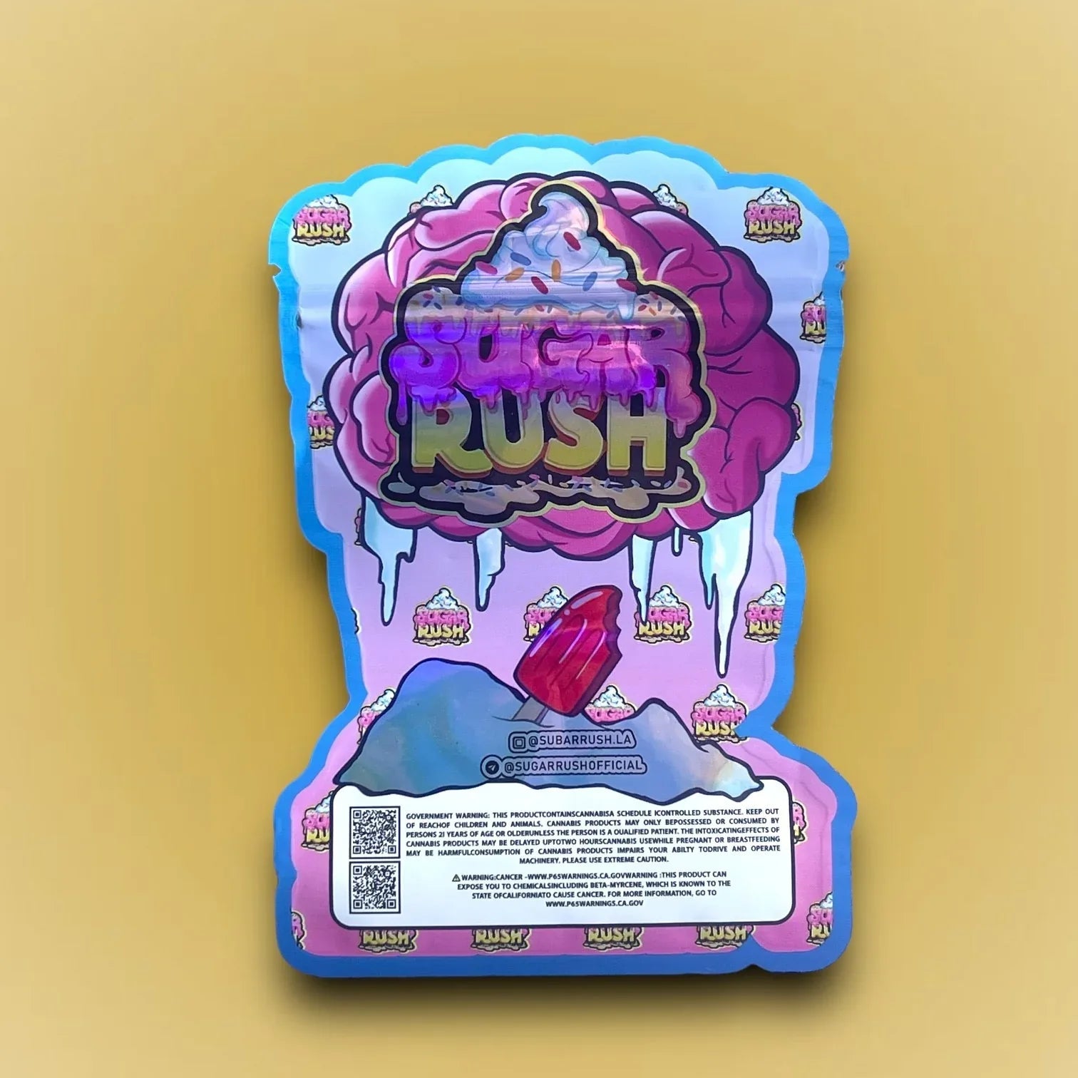 Sugar Rush Brain Freeze 3.5G Mylar Bags- Holographic Packaging only - Black Unicorn Hub