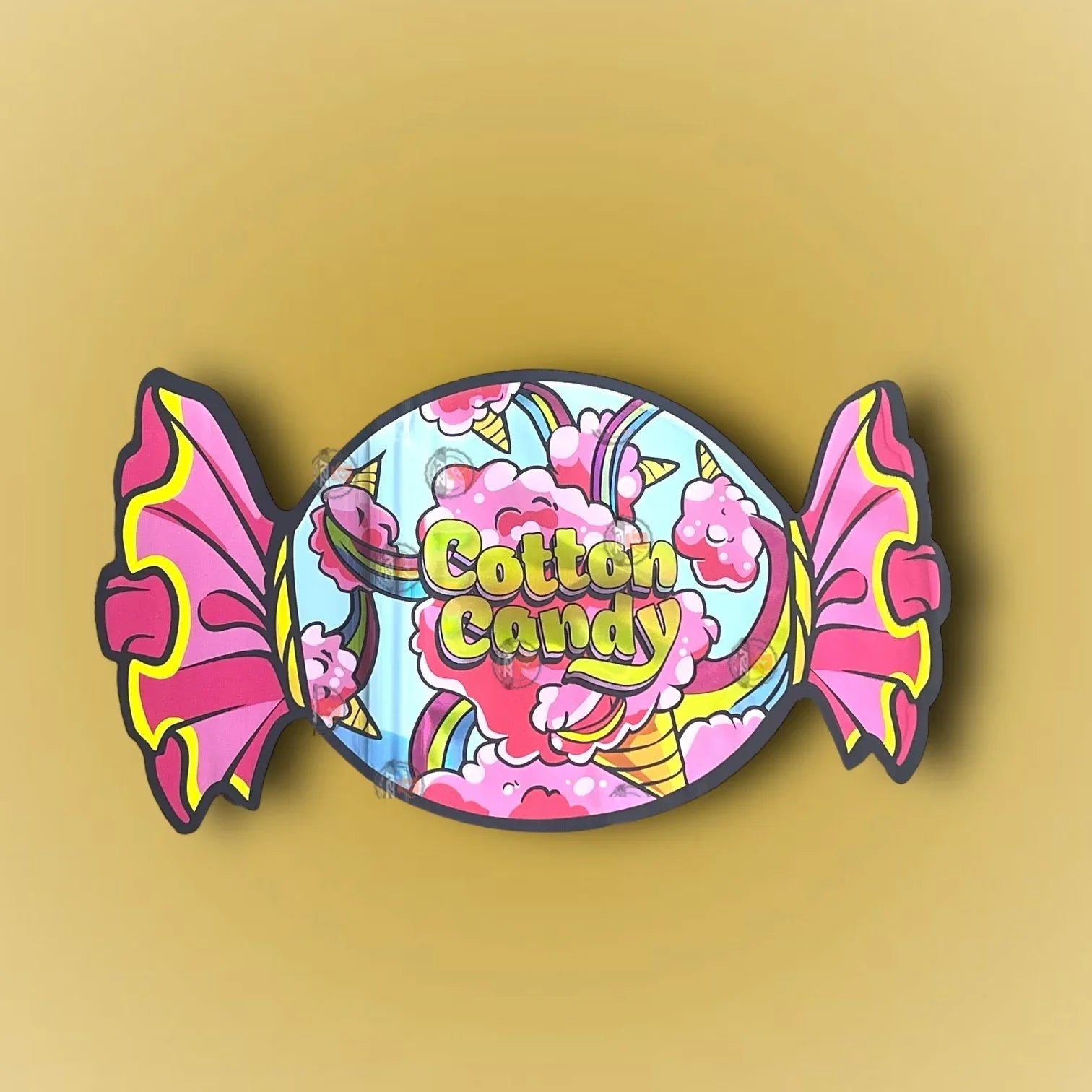 Cotton Candy 3.5G Mylar Bags- Holographic - Black Unicorn Hub