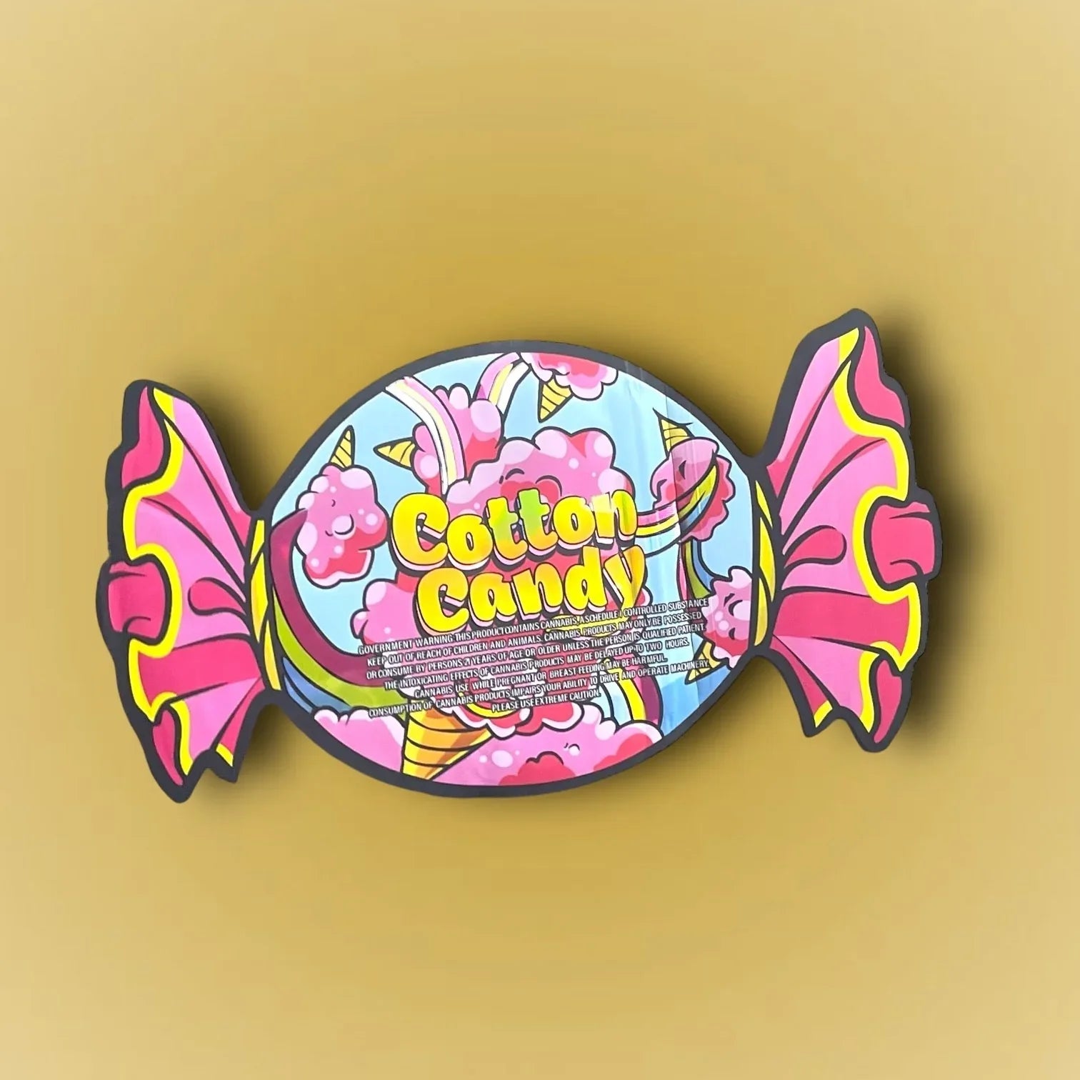 Cotton Candy 3.5G Mylar Bags- Holographic - Black Unicorn Hub