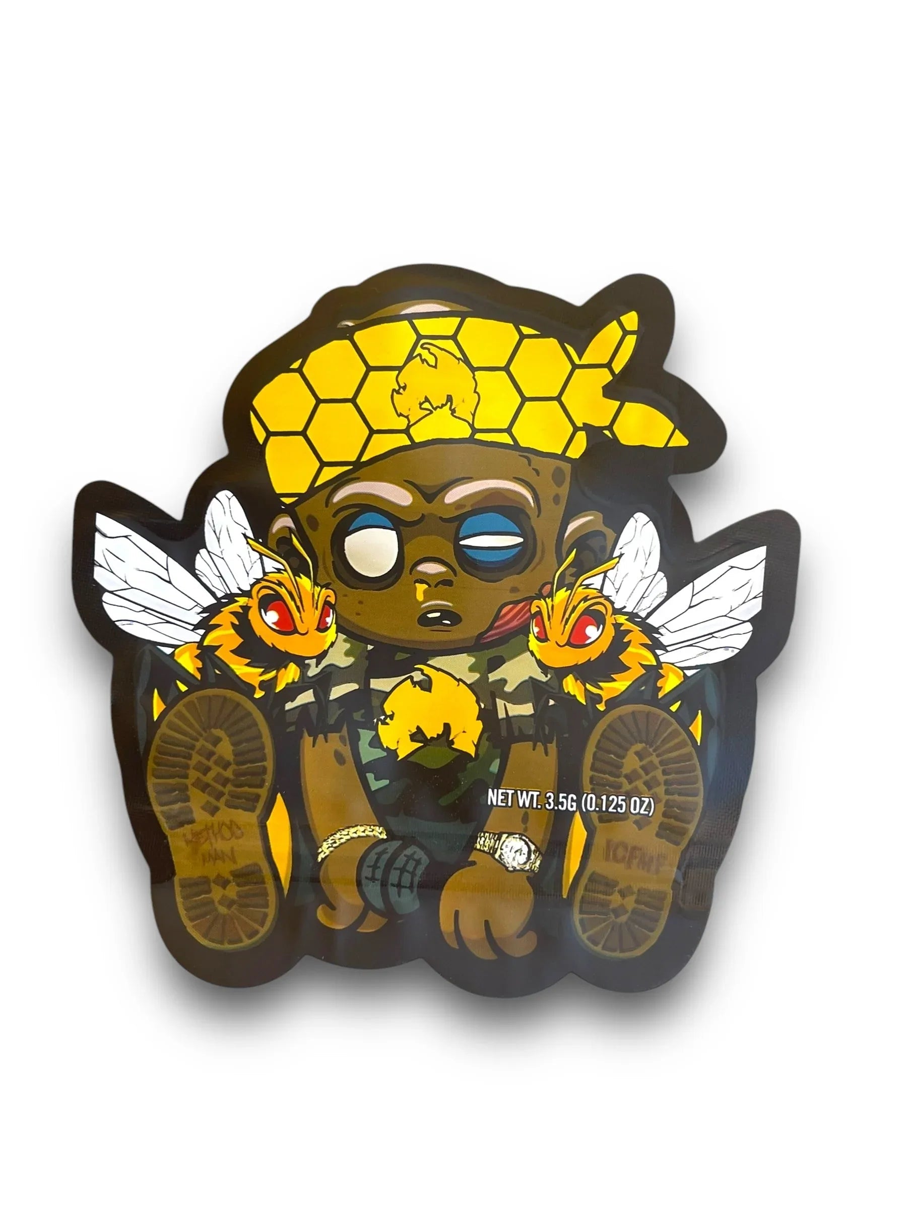 Baby Bee Mylar Bags 3.5g Holographic Shape bag - Black Unicorn Hub