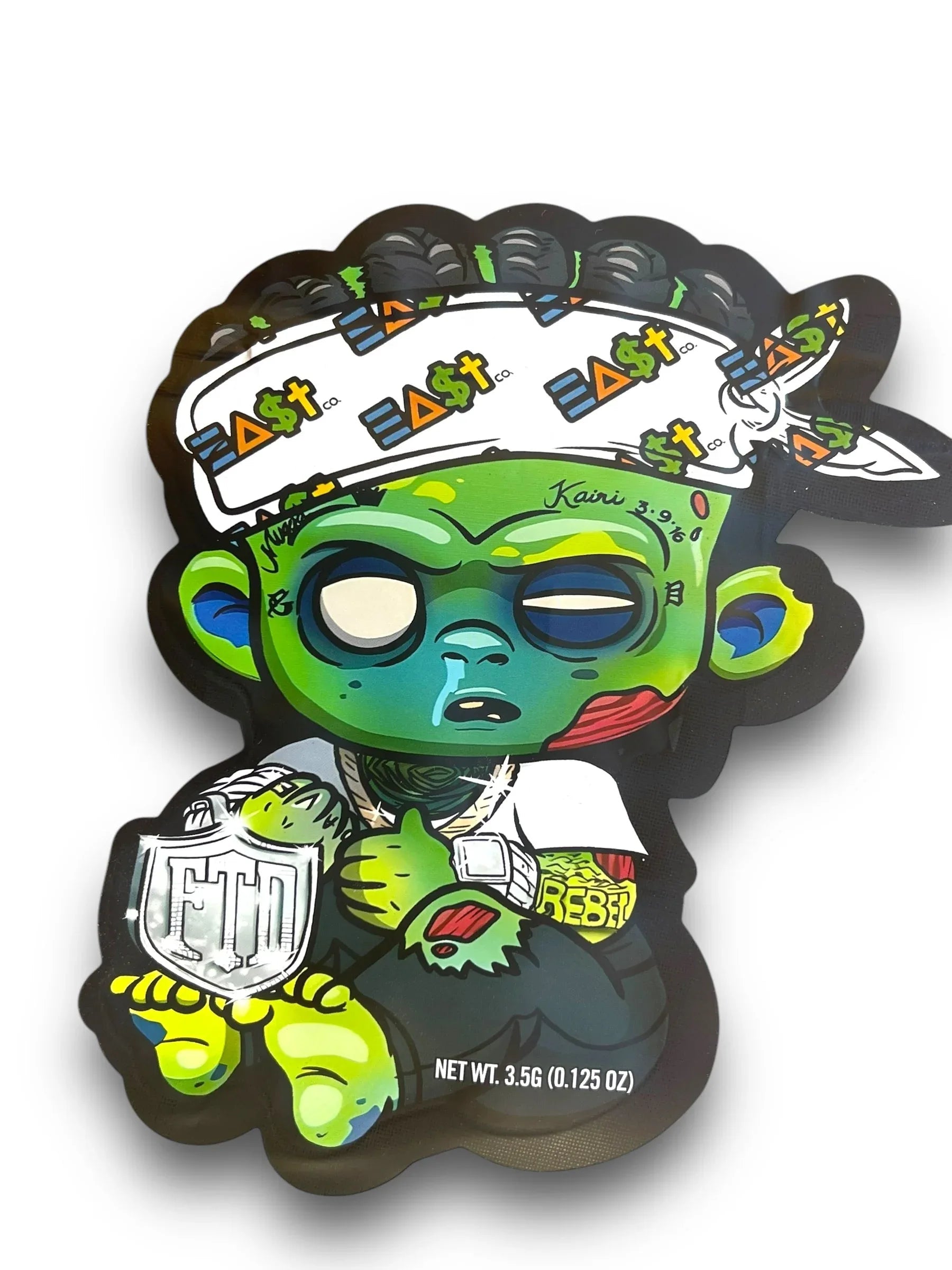 Baby East Mylar Bags 3.5g Holographic Shape bag - Black Unicorn Hub