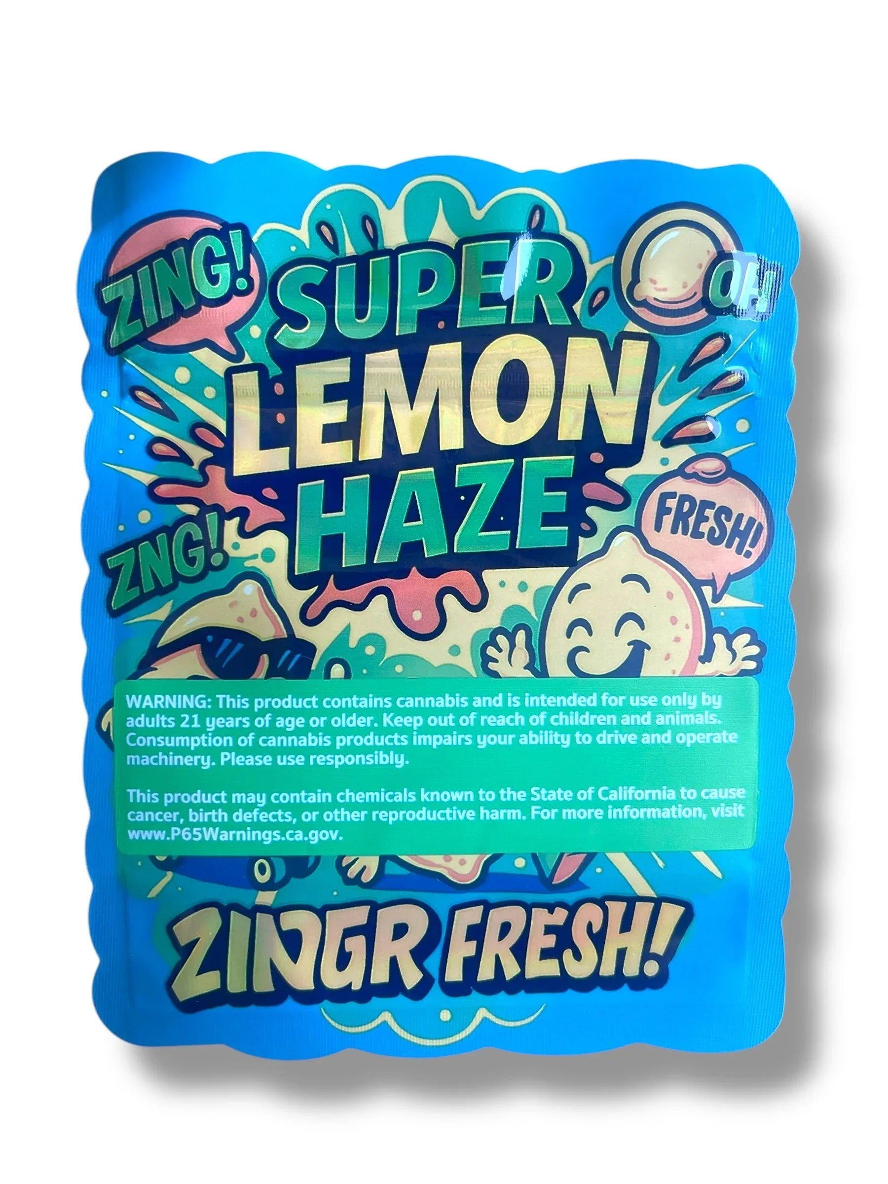Super Lemon Haze Mylar Bag 3.5g shape bag - Black Unicorn Hub