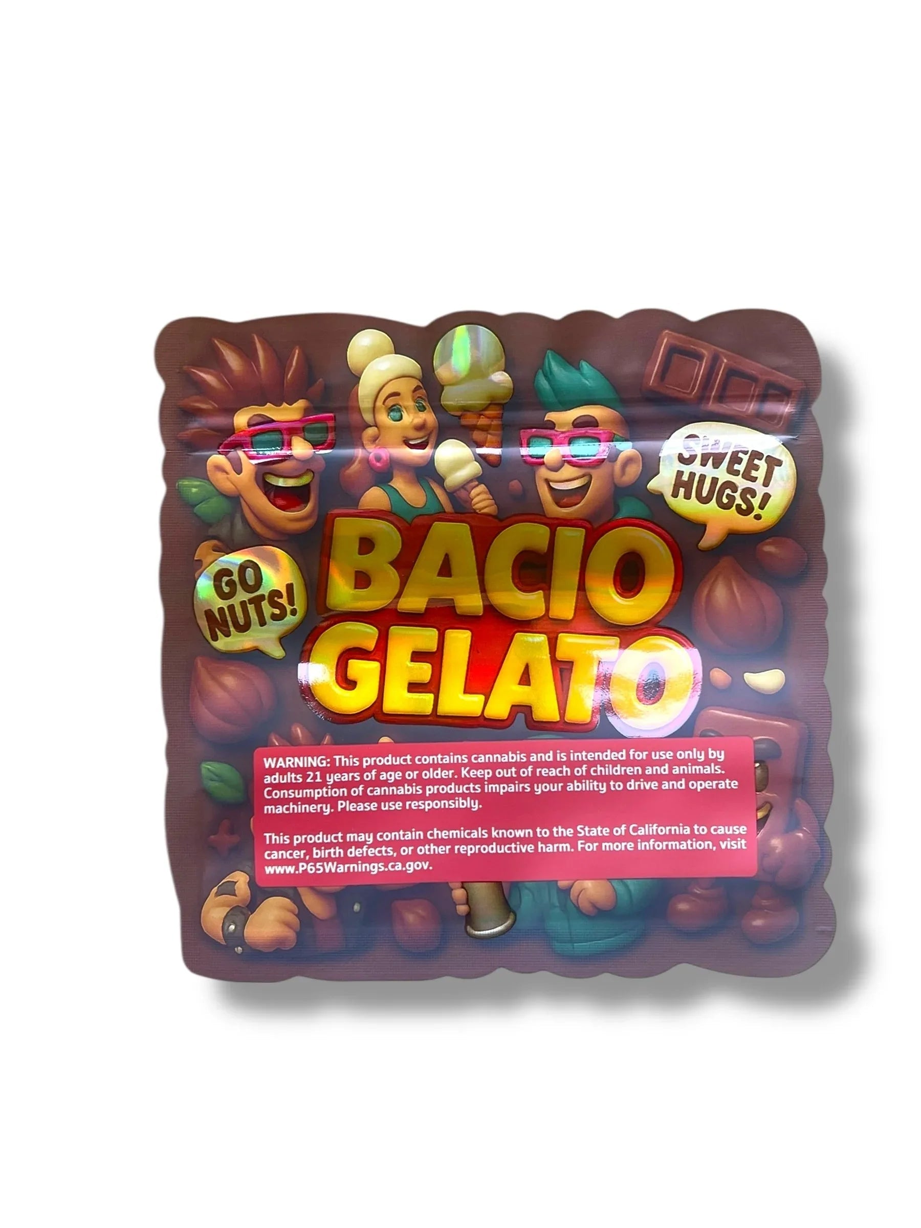 Bacio Gelato Mylar Bag 3.5g shape bag - Black Unicorn Hub