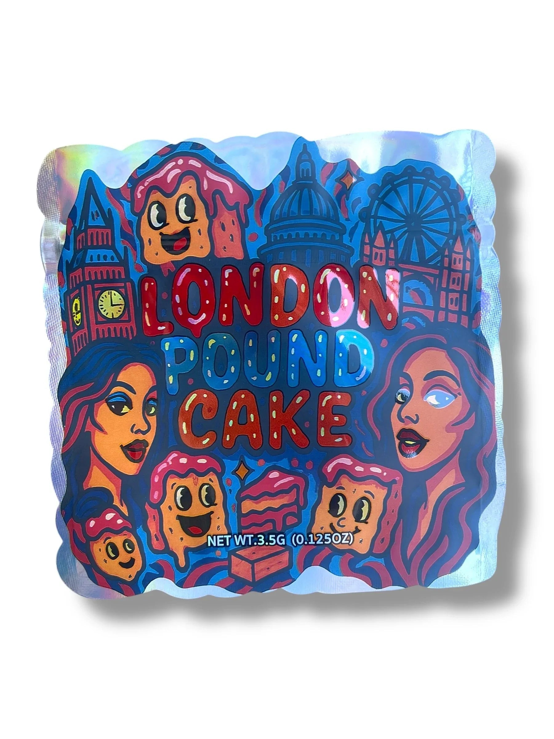 London Pound Cake Mylar Bag 3.5g shape bag - Black Unicorn Hub