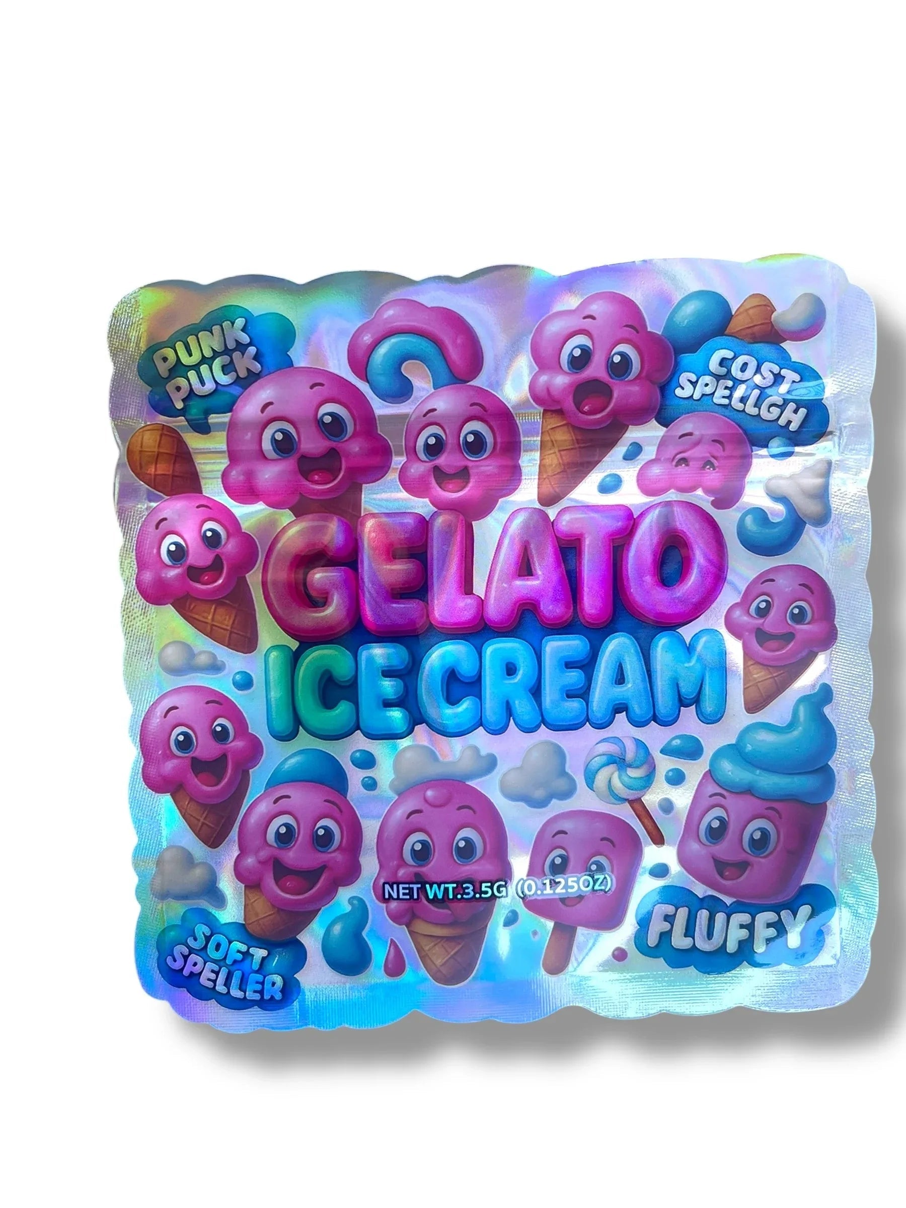 Gelato Ice Cream Mylar Bag 3.5g shape bag - Black Unicorn Hub
