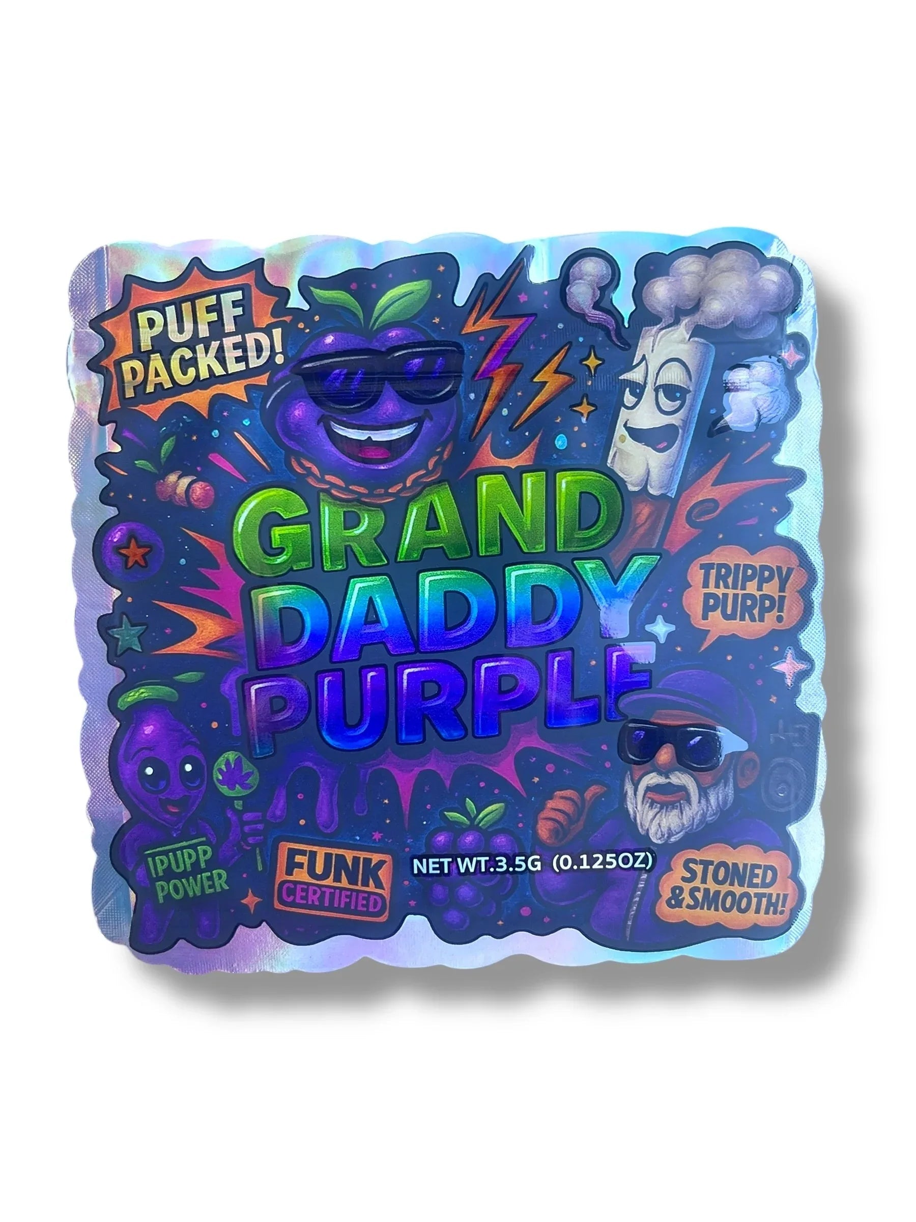 Grand Daddy Purple Mylar Bag 3.5g shape bag - Black Unicorn Hub