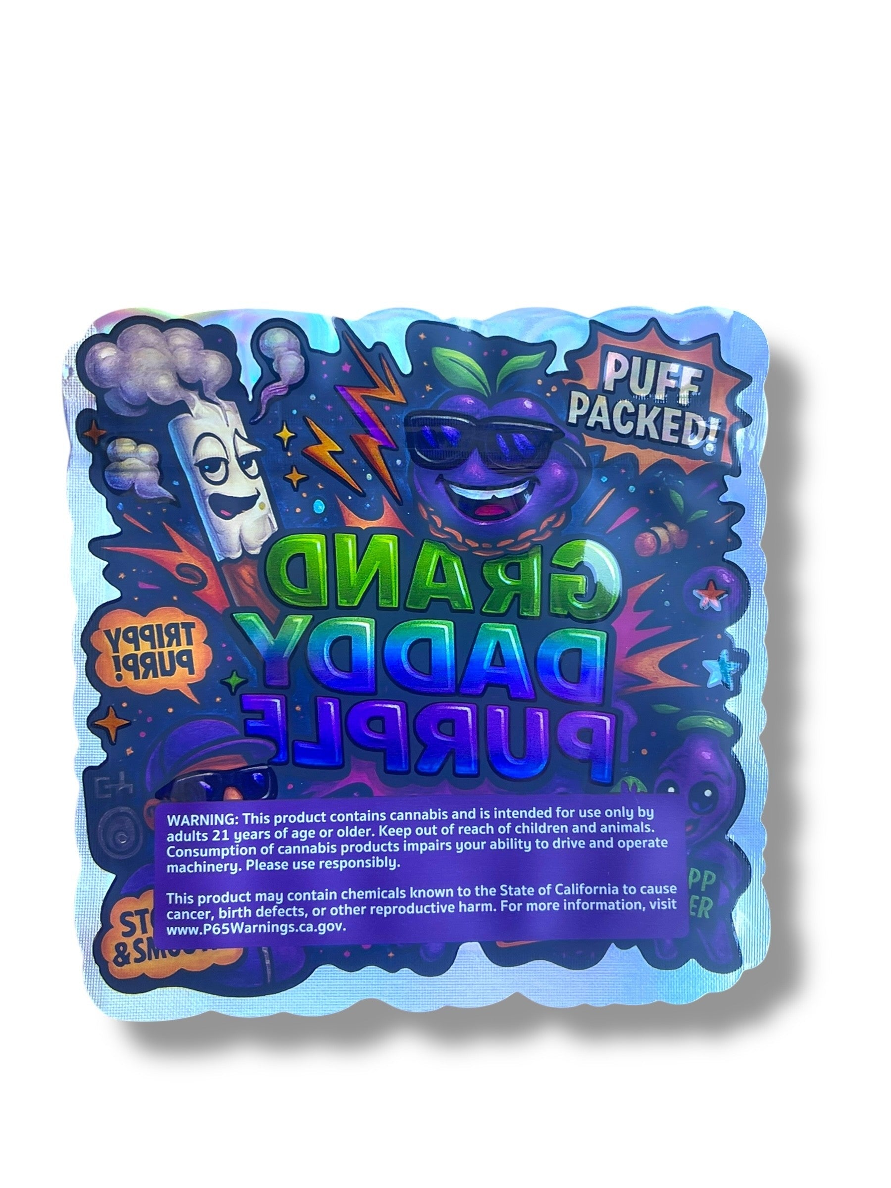 Grand Daddy Purple Mylar Bag 3.5g shape bag