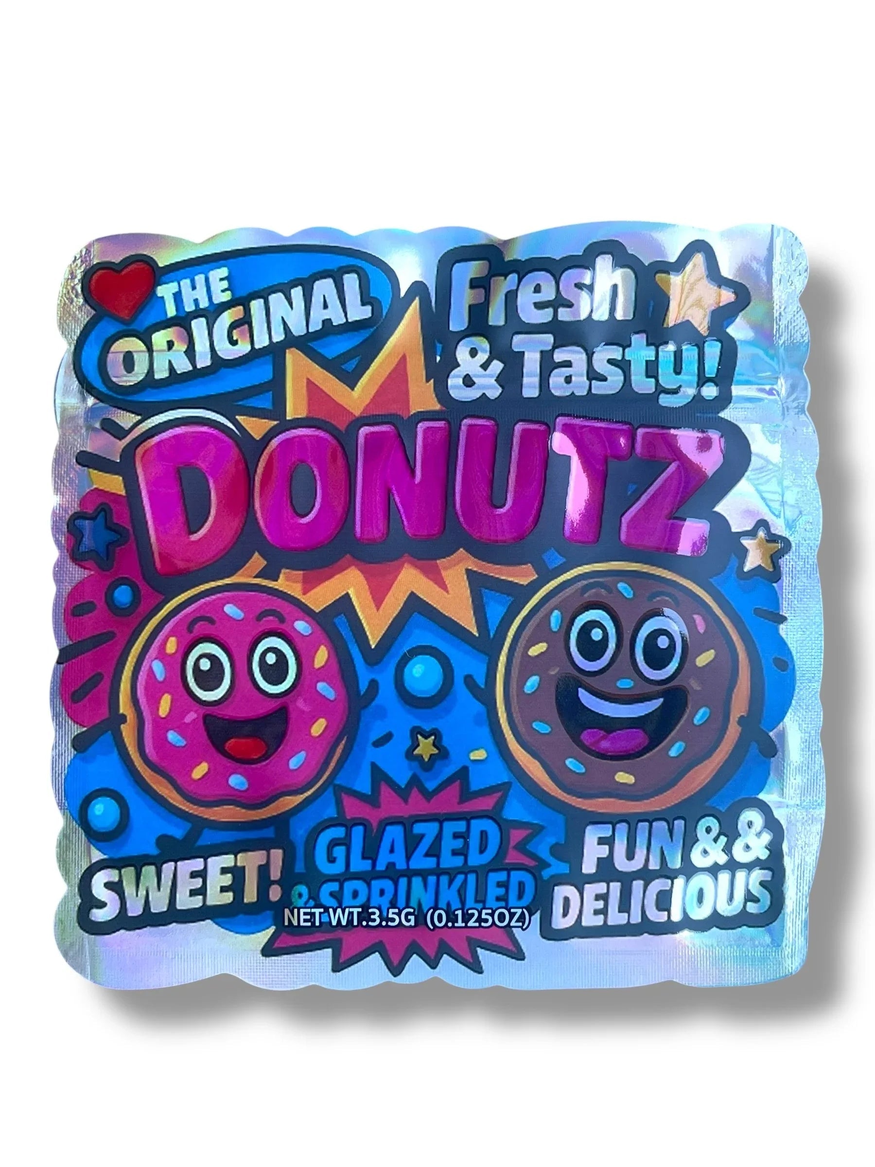 Donutz Glazed Sprinkled Mylar Bag 3.5g shape bags - Black Unicorn Hub