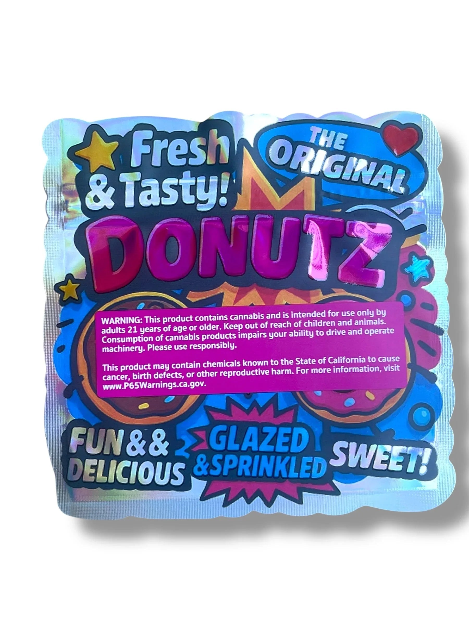 Donutz Glazed Sprinkled Mylar Bag 3.5g shape bags - Black Unicorn Hub