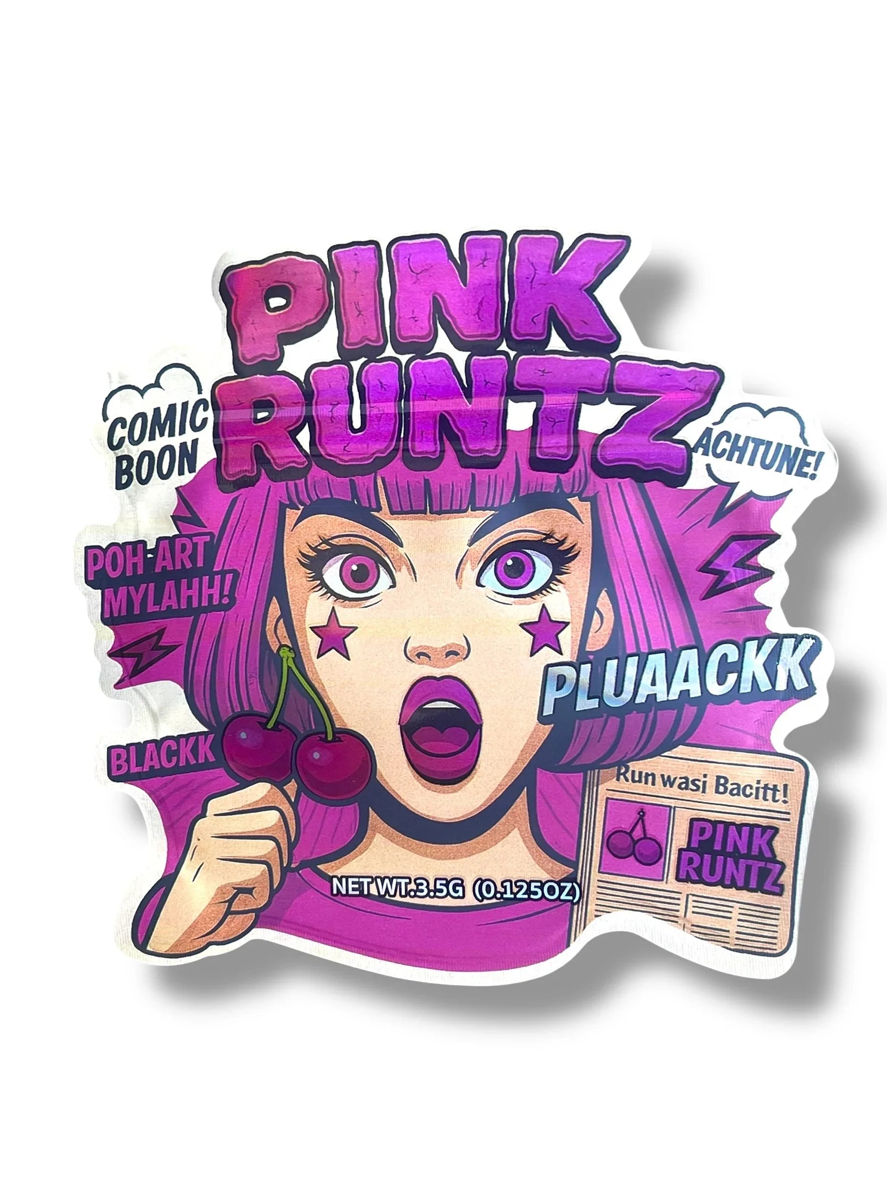 Pink Mylar Bag 3.5g shape bags - Black Unicorn Hub