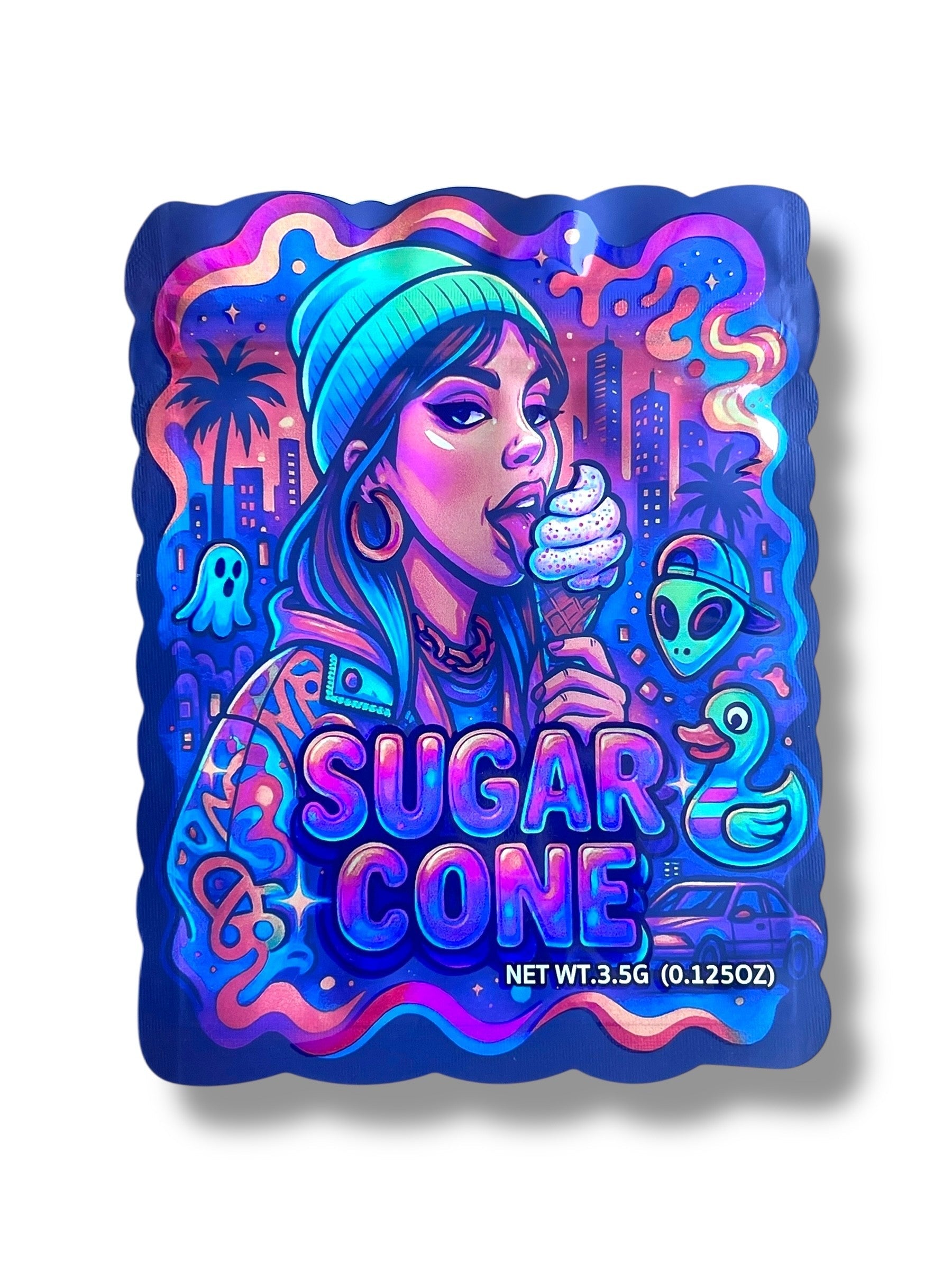 Sugar Cone Mylar Bag 3.5g shape bags