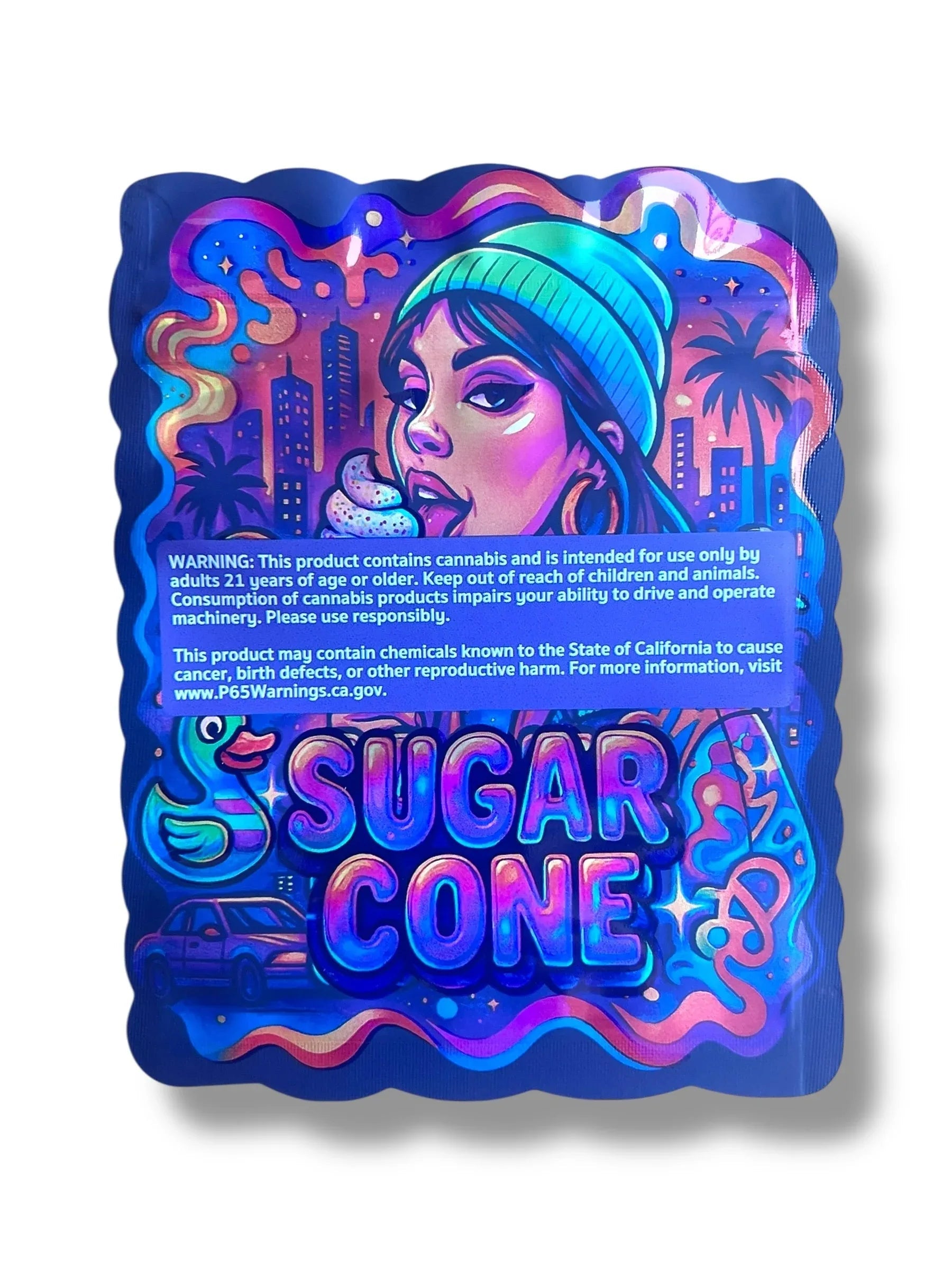 Sugar Cone Mylar Bag 3.5g shape bags - Black Unicorn Hub