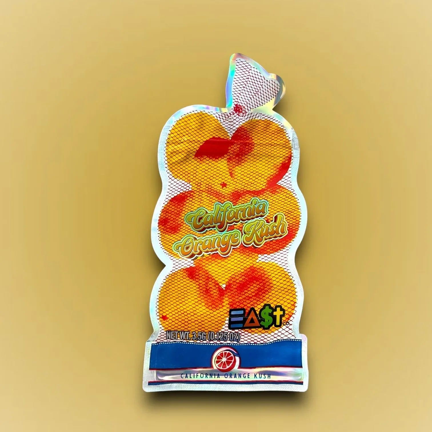 California Orange Kush EAST 3.5g Mylar Bag Holographic - Black Unicorn Hub