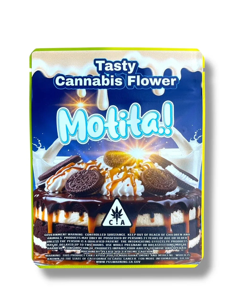 Motita Cream Pie 3.5G Sticker Mylar Bags (4x5 inch, Zip Lock, Double-Sided) - Black Unicorn Hub