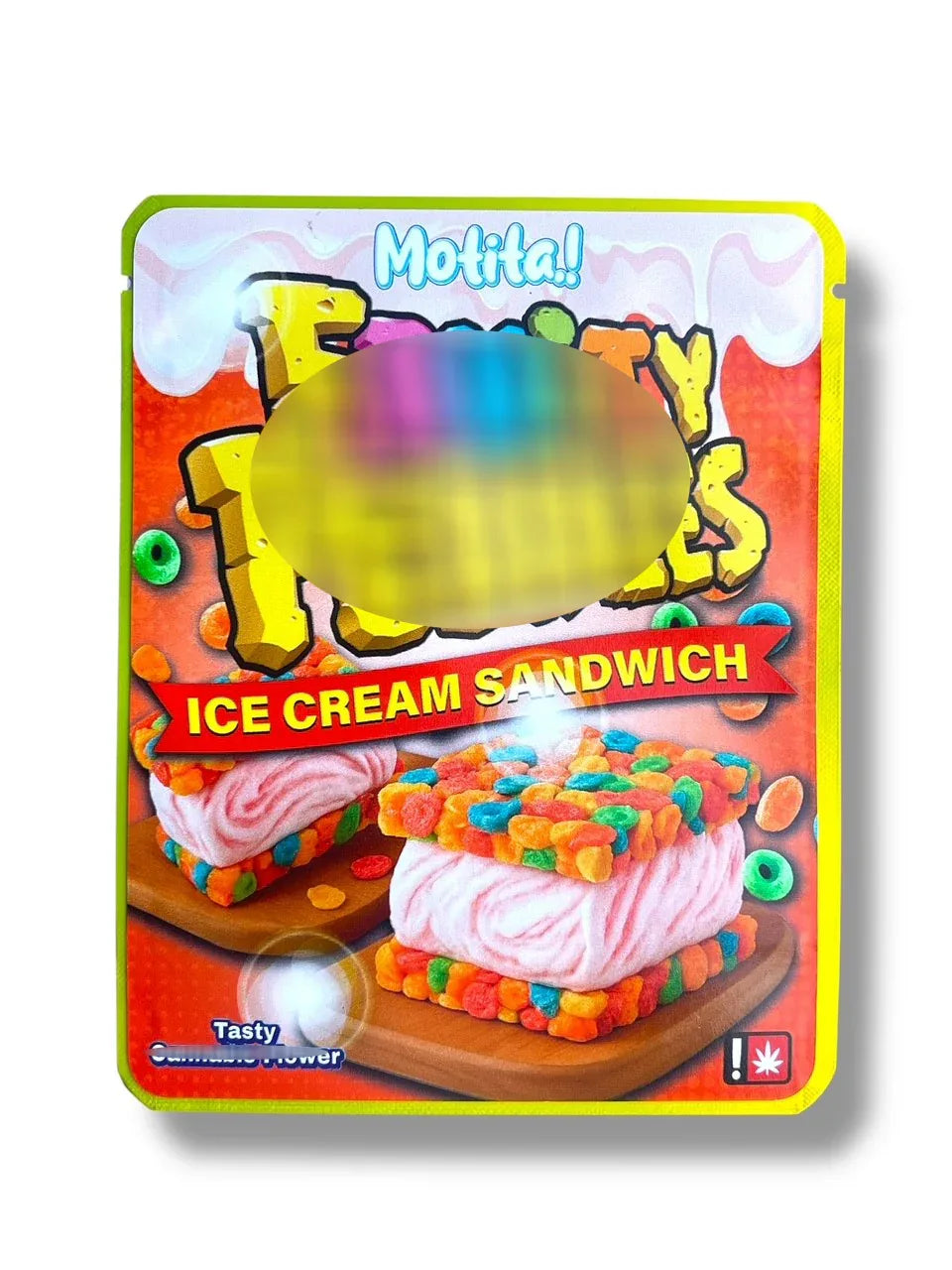 Motita Ice Cream Sandwich 3.5G Sticker Mylar Bag (4x5, Zip Lock) - Black Unicorn Hub