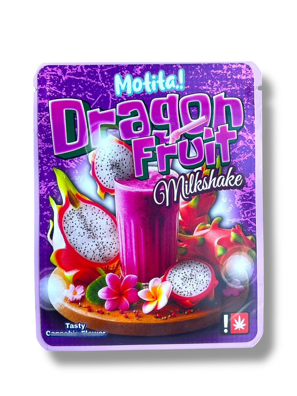 Motita Dragon Fruit Milkshake 3.5G Sticker Mylar Bag (4x5, Zip Lock)