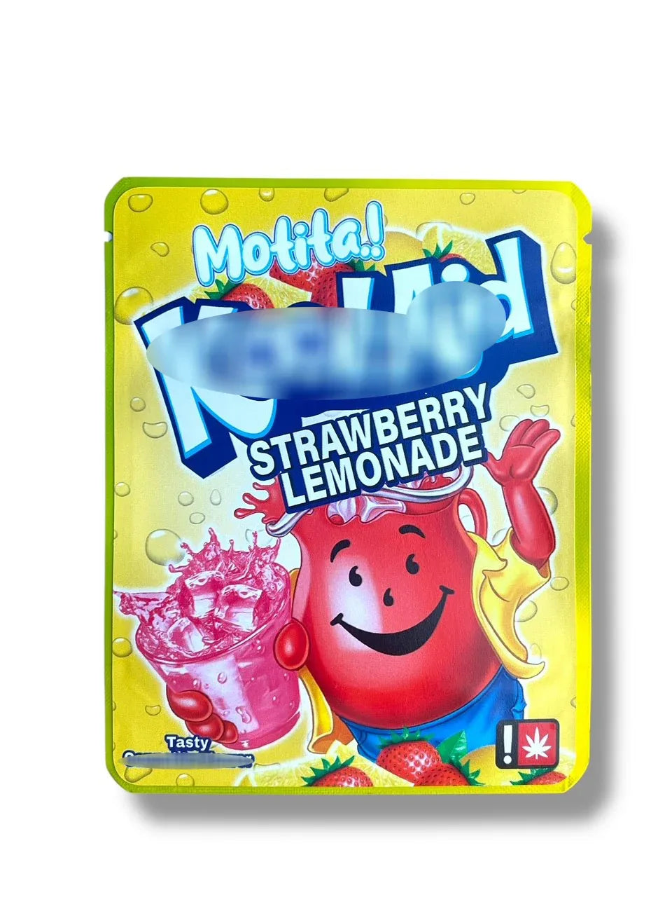 Motita Strawberry Lemonade 3.5G Sticker Mylar Bag (4x5, Zip Lock) - Black Unicorn Hub