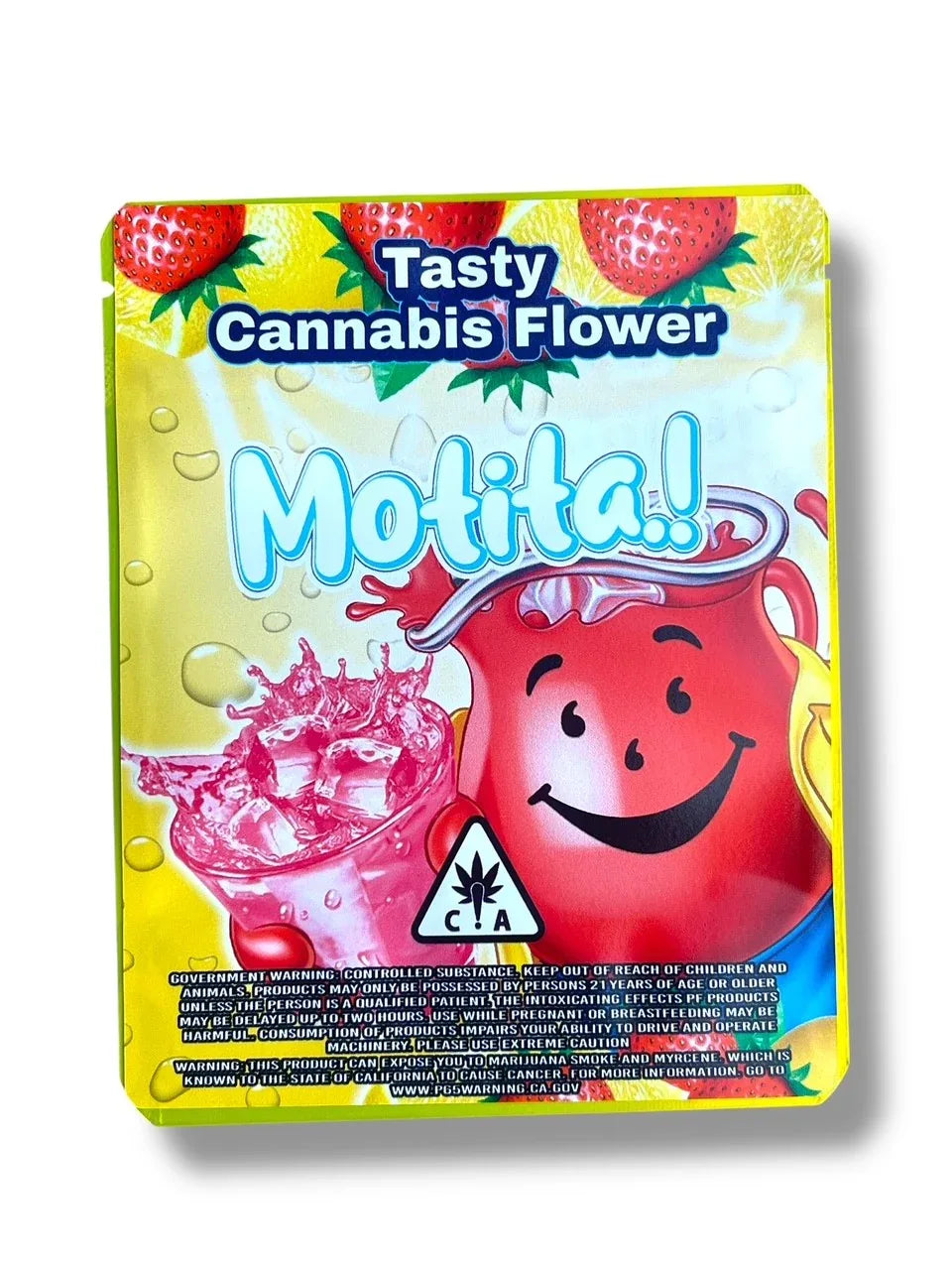 Motita Strawberry Lemonade 3.5G Sticker Mylar Bag (4x5, Zip Lock) - Black Unicorn Hub