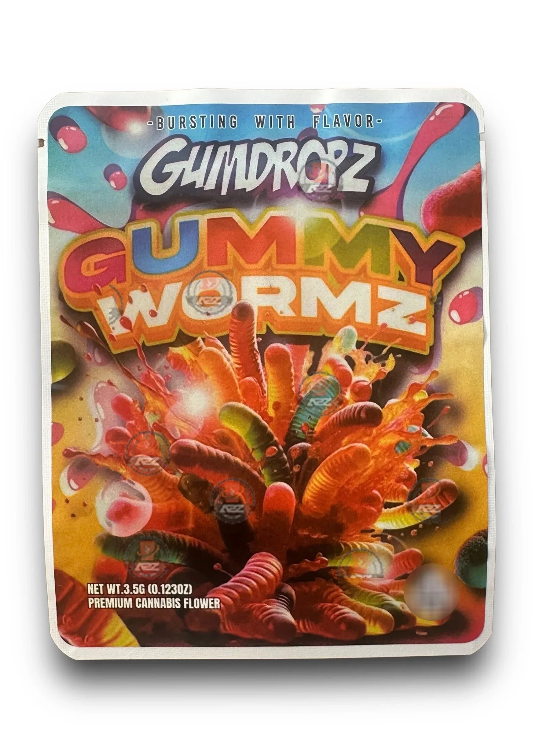 Sprinklez Gumdropz Gummy Wormz 3.5G Mylar Bags -With stickers and label - Black Unicorn Hub