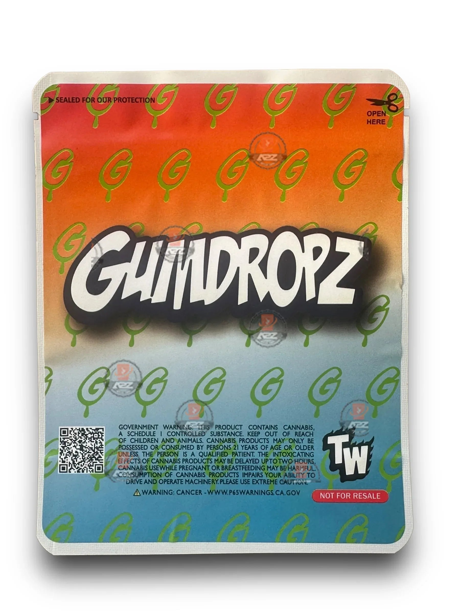 Sprinklez Gumdropz Gummy Wormz 3.5G Mylar Bags -With stickers and label - Black Unicorn Hub