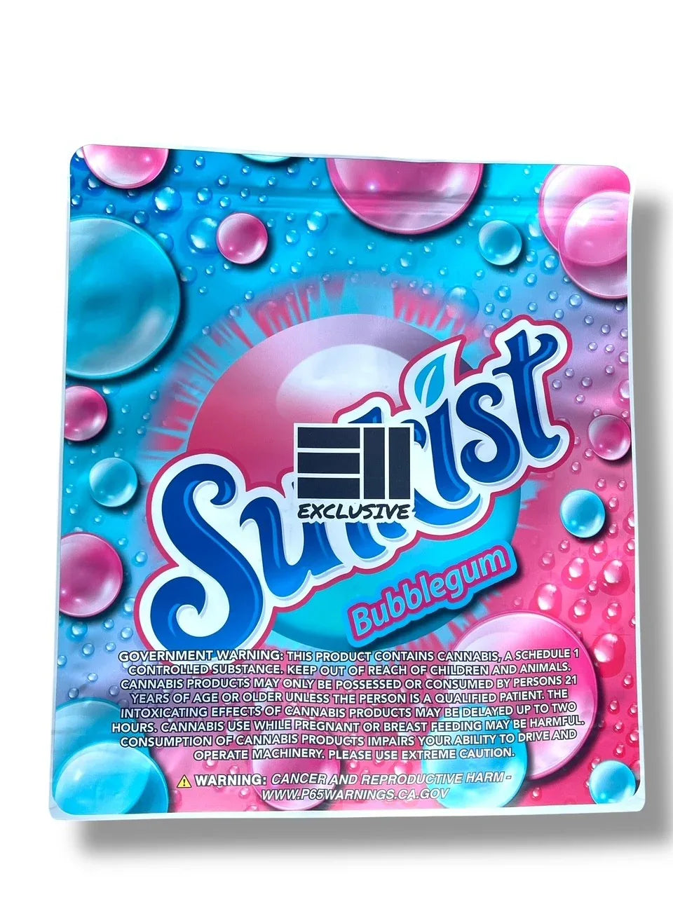 Sunkist Bubblegum Combo Sticker Mylar Bags | 16oz, 1oz & 3.5g - Black Unicorn Hub