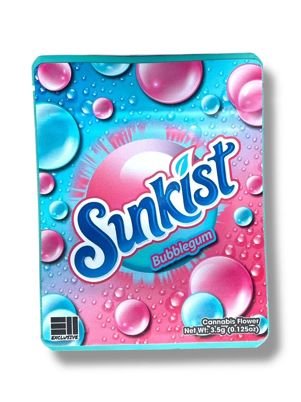 Sunkist Bubblegum Combo Sticker Mylar Bags | 16oz, 1oz & 3.5g - Black Unicorn Hub