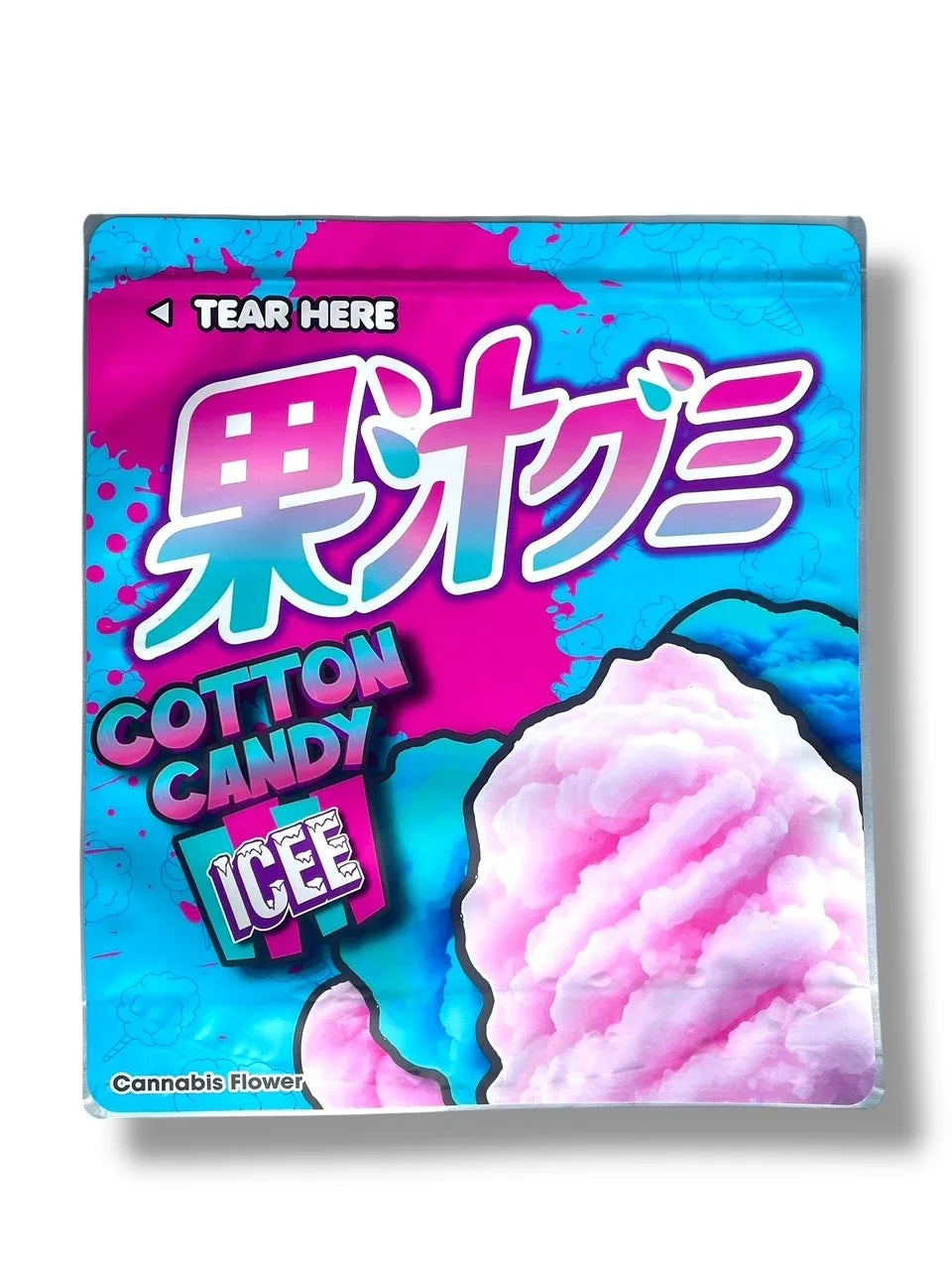 Cotton Candy Icee Combo Sticker Mylar Bags | Stand-Up 16oz, 1oz & 3.5g - Black Unicorn Hub