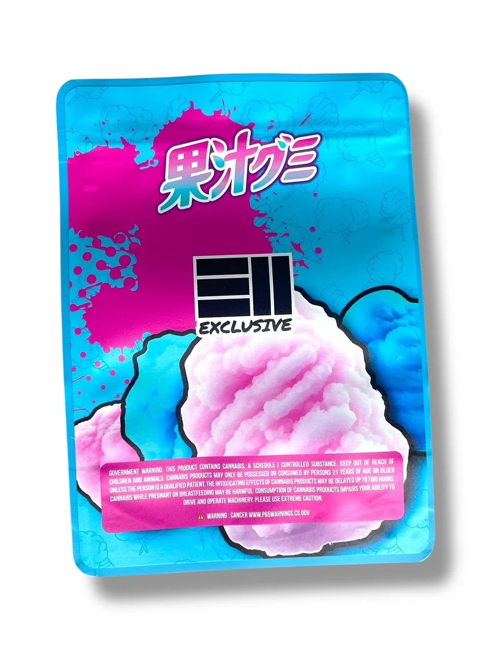 Cotton Candy Icee Combo Sticker Mylar Bags | Stand-Up 16oz, 1oz & 3.5g - Black Unicorn Hub