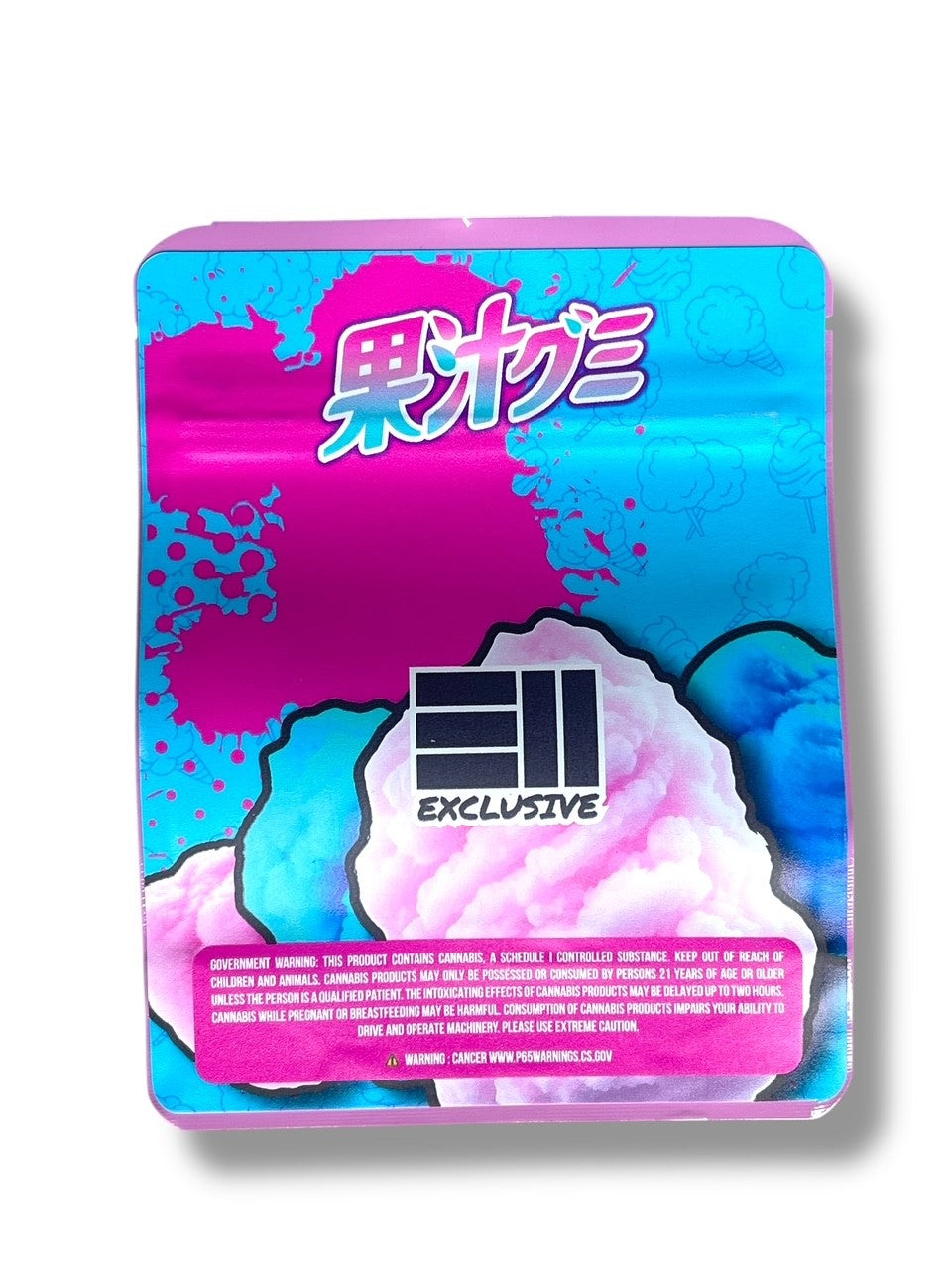 Cotton Candy Icee Combo Sticker Mylar Bags | Stand-Up 16oz, 1oz & 3.5g