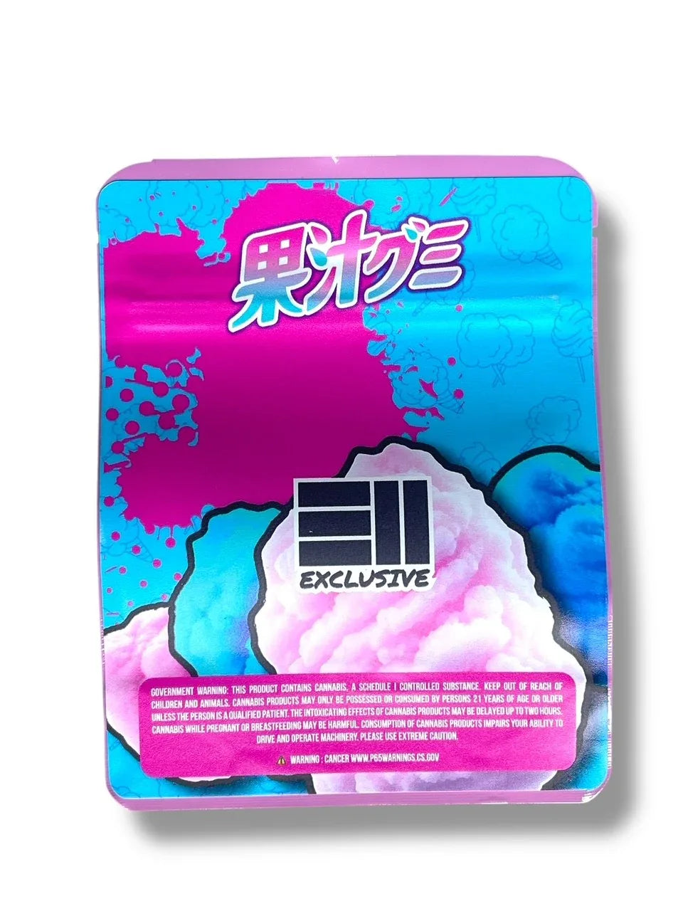 Cotton Candy Icee Combo Sticker Mylar Bags | Stand-Up 16oz, 1oz & 3.5g - Black Unicorn Hub