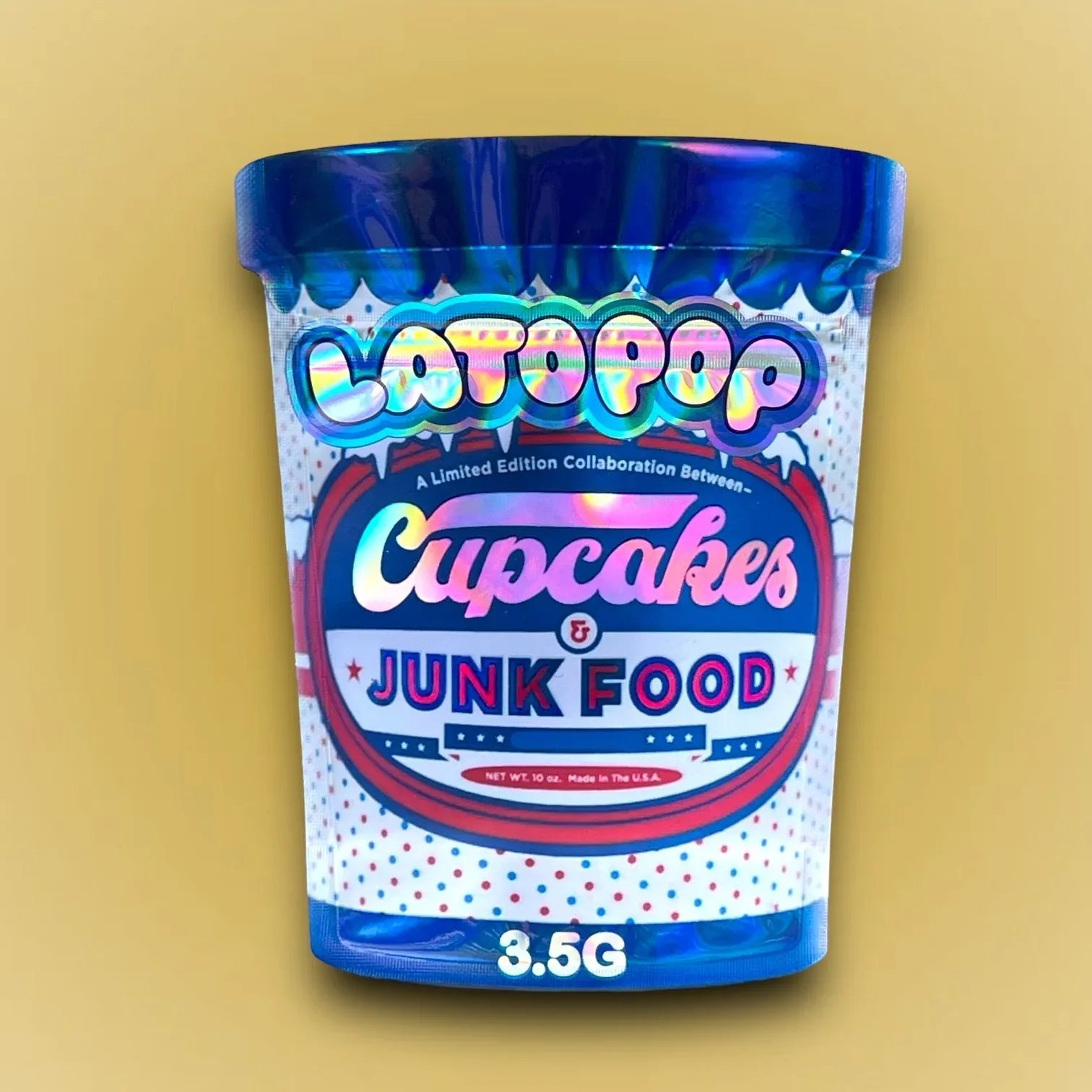 Lato Pop Cupcakes Junk Food 3.5g Mylar Bag Holographic High Tolerance - Black Unicorn Hub