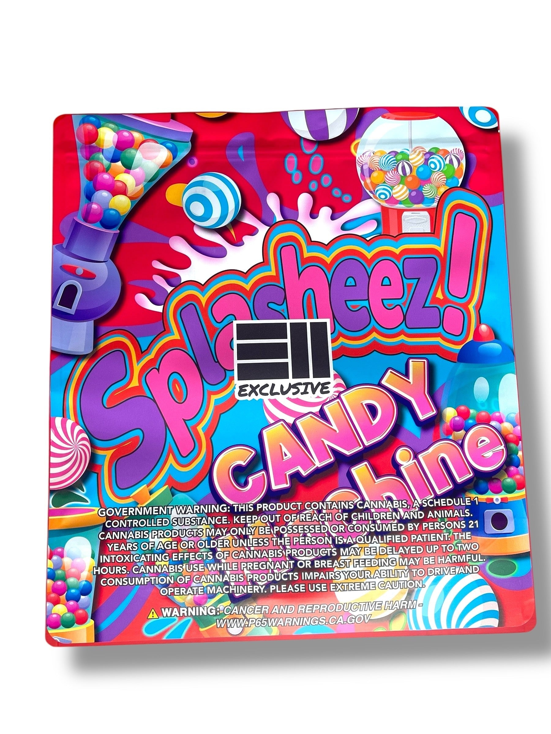 Splasheez Candy Machine Combo Sticker Mylar Bags | Stand-Up 16oz, 1oz & 3.5g