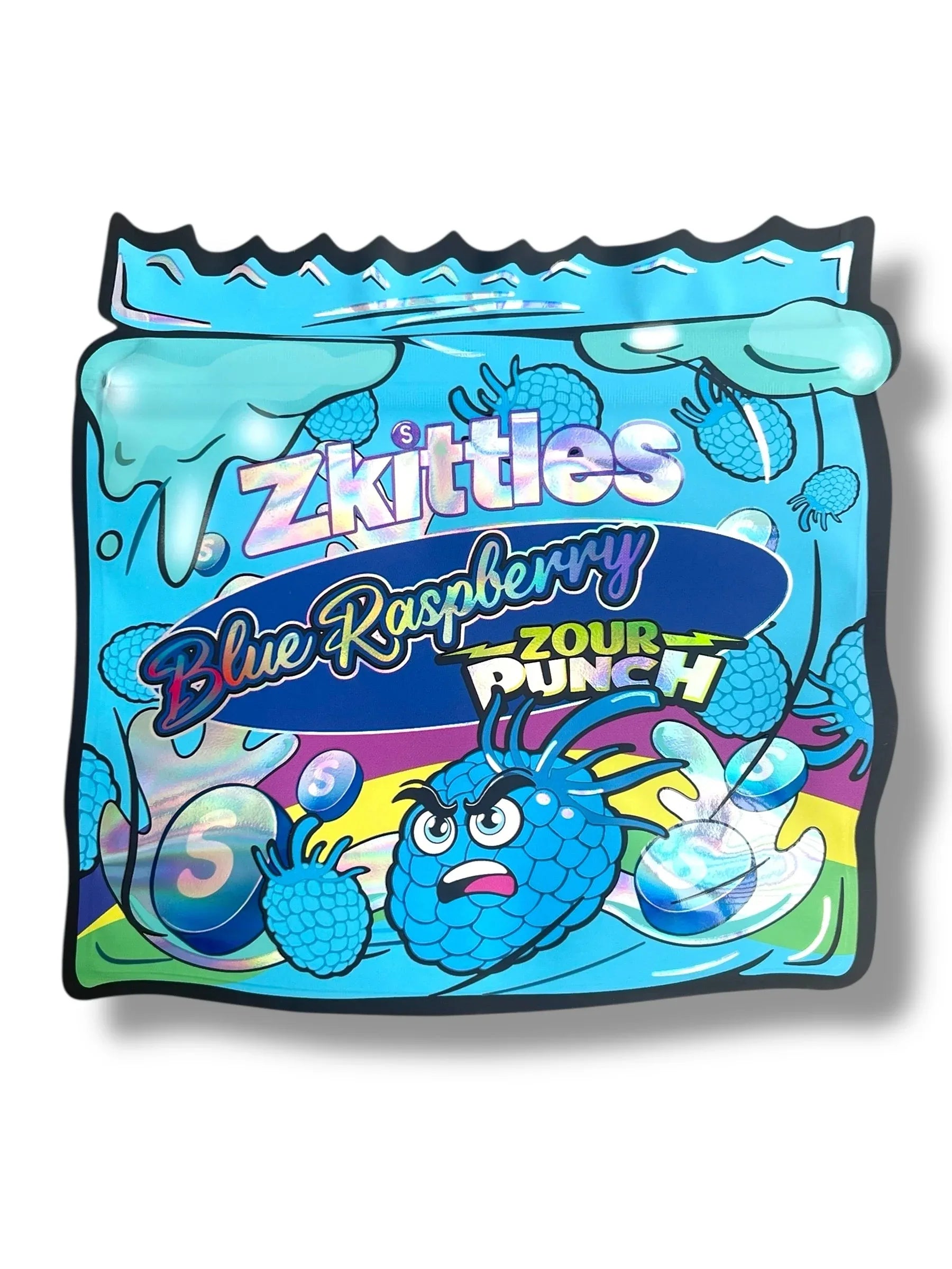 Zkittles Blue Raspberry Zour Punch 3.5g Mylar Bag- Packaging Only - Black Unicorn Hub