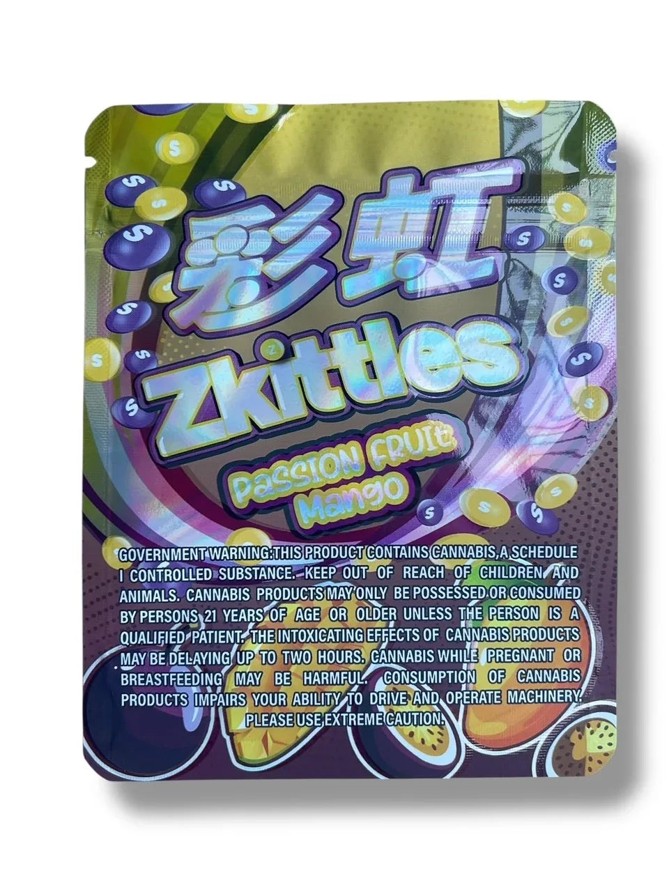 Zkittles Passion Fruit Mango 3.5g Mylar Bag- Packaging Only - Black Unicorn Hub
