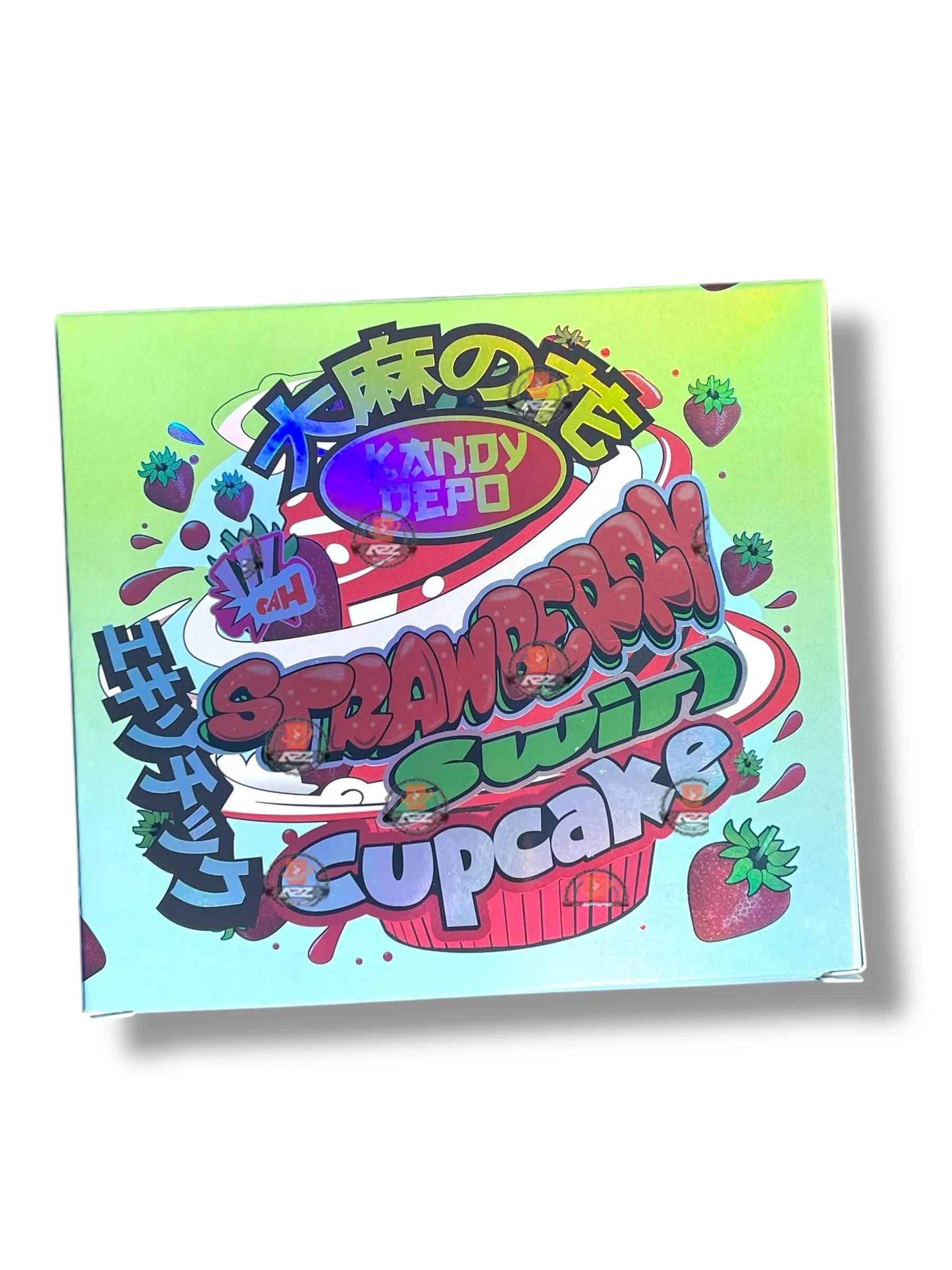 Kandy Depo Strawberry Swirl Cupcake Mylar Bags with Boxes 3.5g Box Packaging Holographic - Black Unicorn Hub