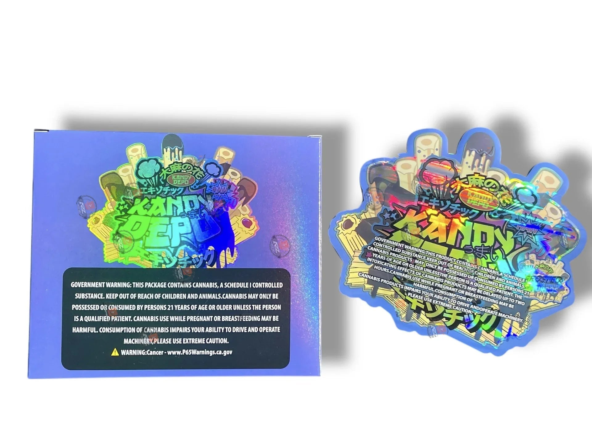 Kandy Depo Frosted Chocolate Covered Churros Mylar Bags with Boxes 3.5g Box Packaging Holographic - Black Unicorn Hub