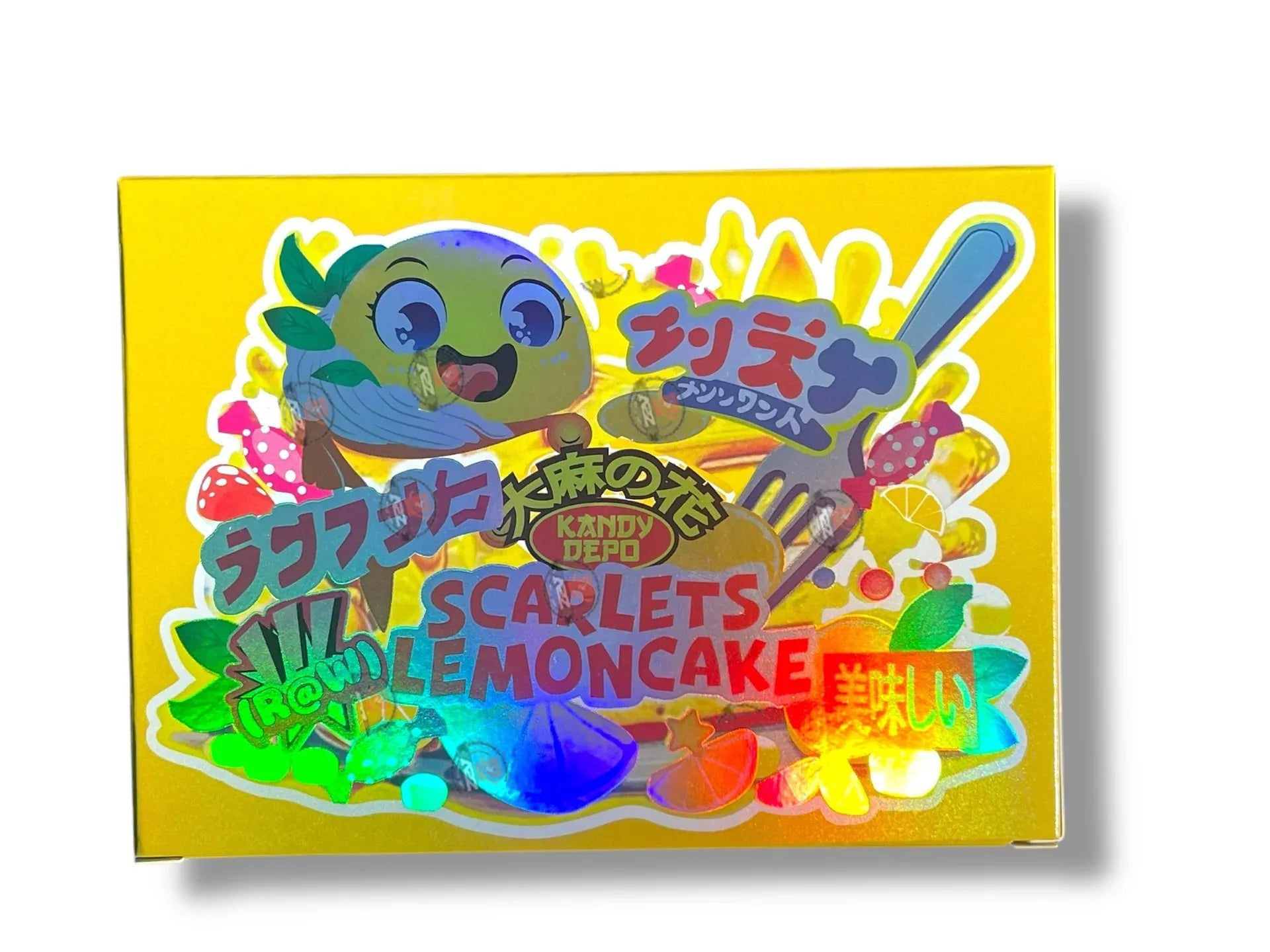 Kandy Depo Scarlets Lemon Cake Mylar Bags with Boxes 3.5g Box Packaging Holographic - Black Unicorn Hub