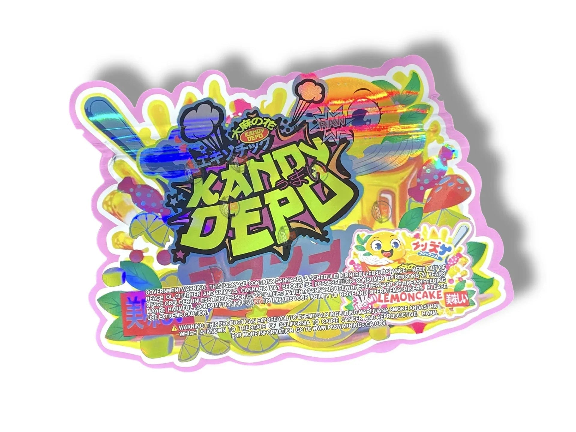 Kandy Depo Scarlets Lemon Cake Mylar Bags with Boxes 3.5g Box Packaging Holographic - Black Unicorn Hub