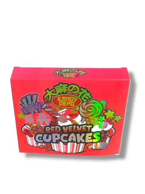 Kandy Depo Red Velvet Cupcakes Mylar Bags with Boxes 3.5g Box Packaging Holographic - Black Unicorn Hub