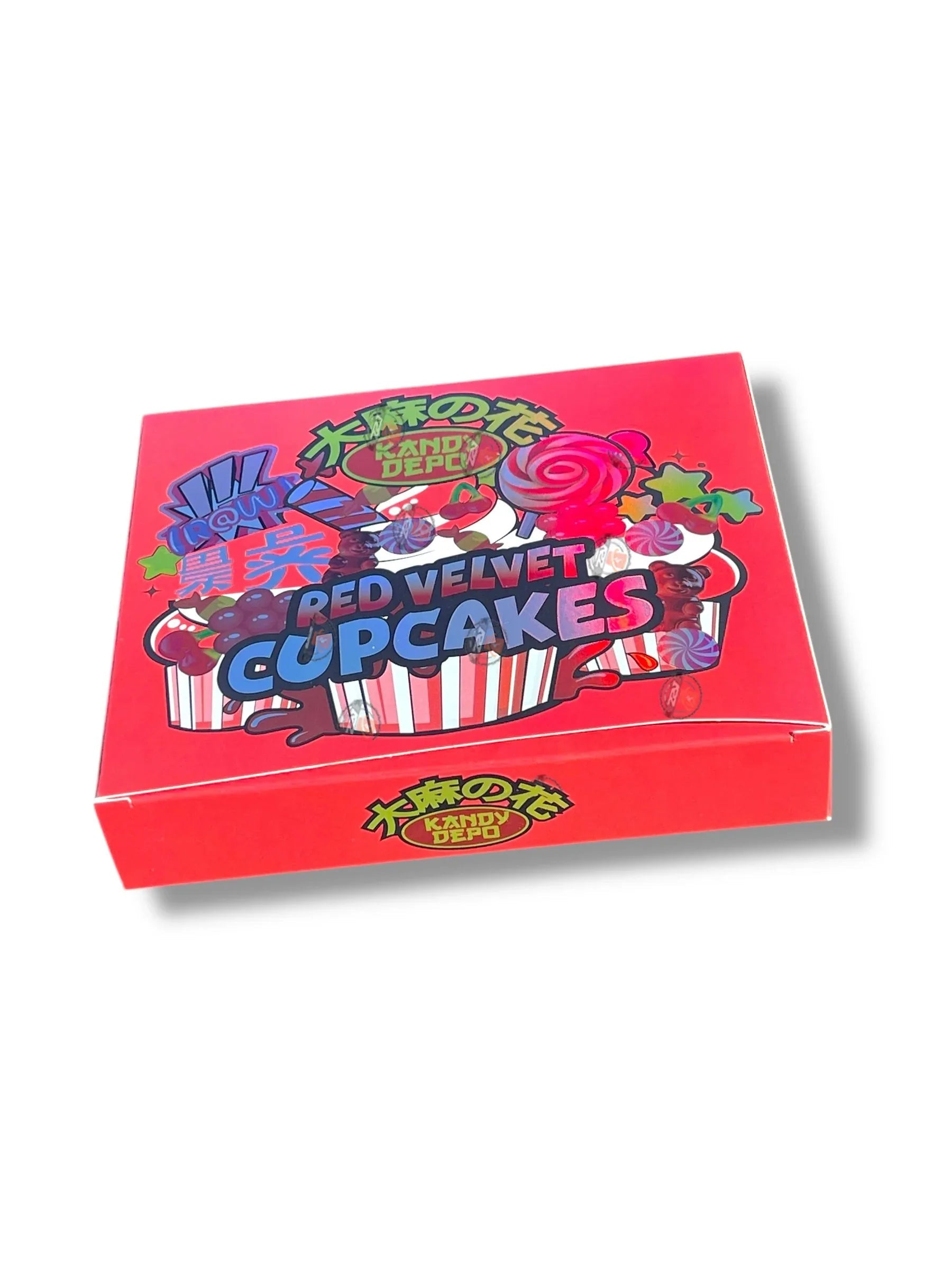 Kandy Depo Red Velvet Cupcakes Mylar Bags with Boxes 3.5g Box Packaging Holographic - Black Unicorn Hub