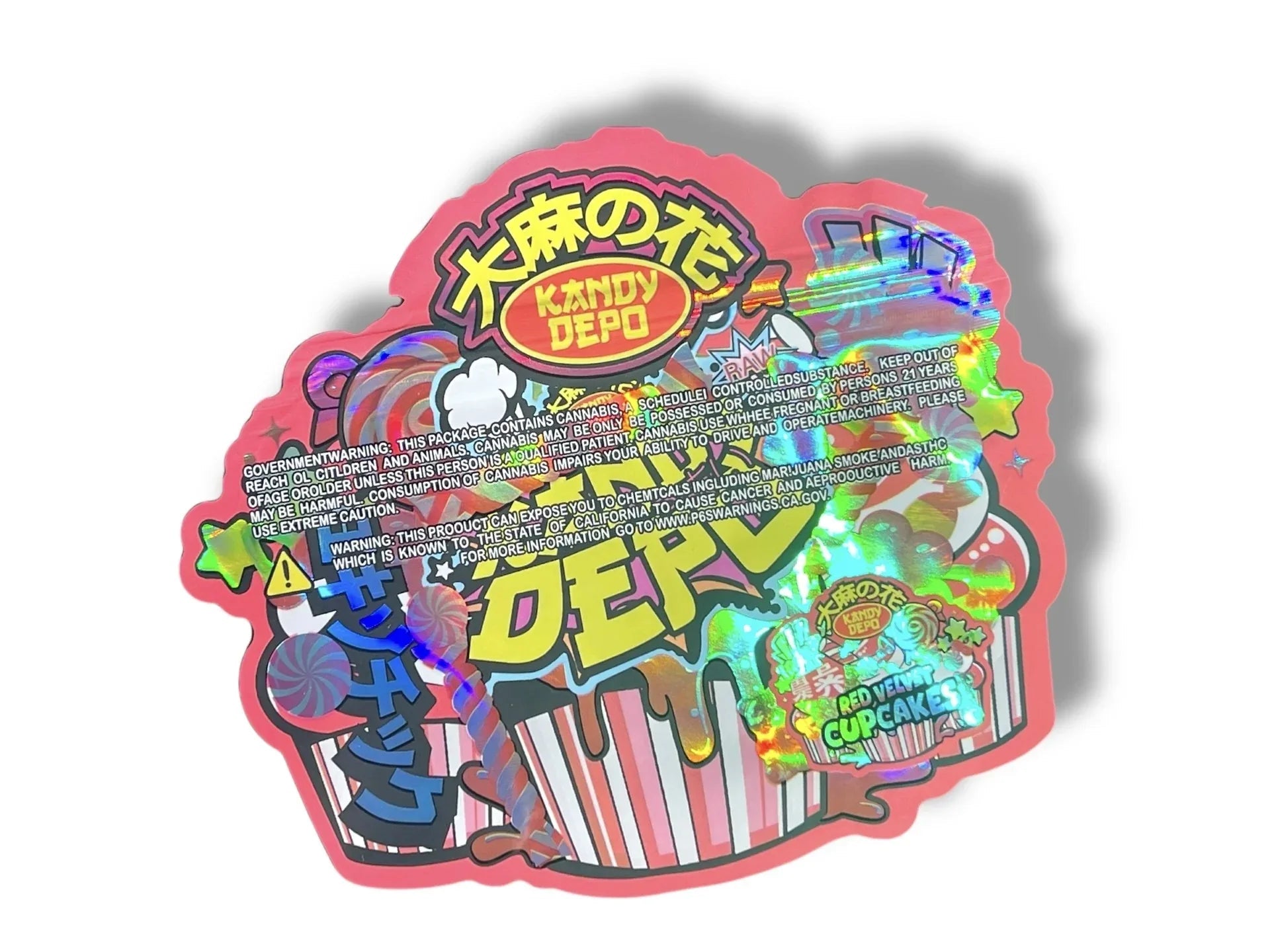 Kandy Depo Red Velvet Cupcakes Mylar Bags with Boxes 3.5g Box Packaging Holographic - Black Unicorn Hub