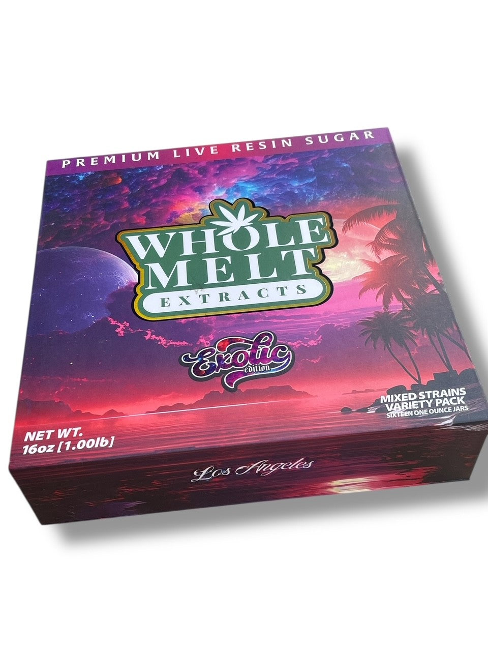 Whole Melt Exotics 1oz Glass Jars - Varity Pack 16 Strains in box Empty Jars